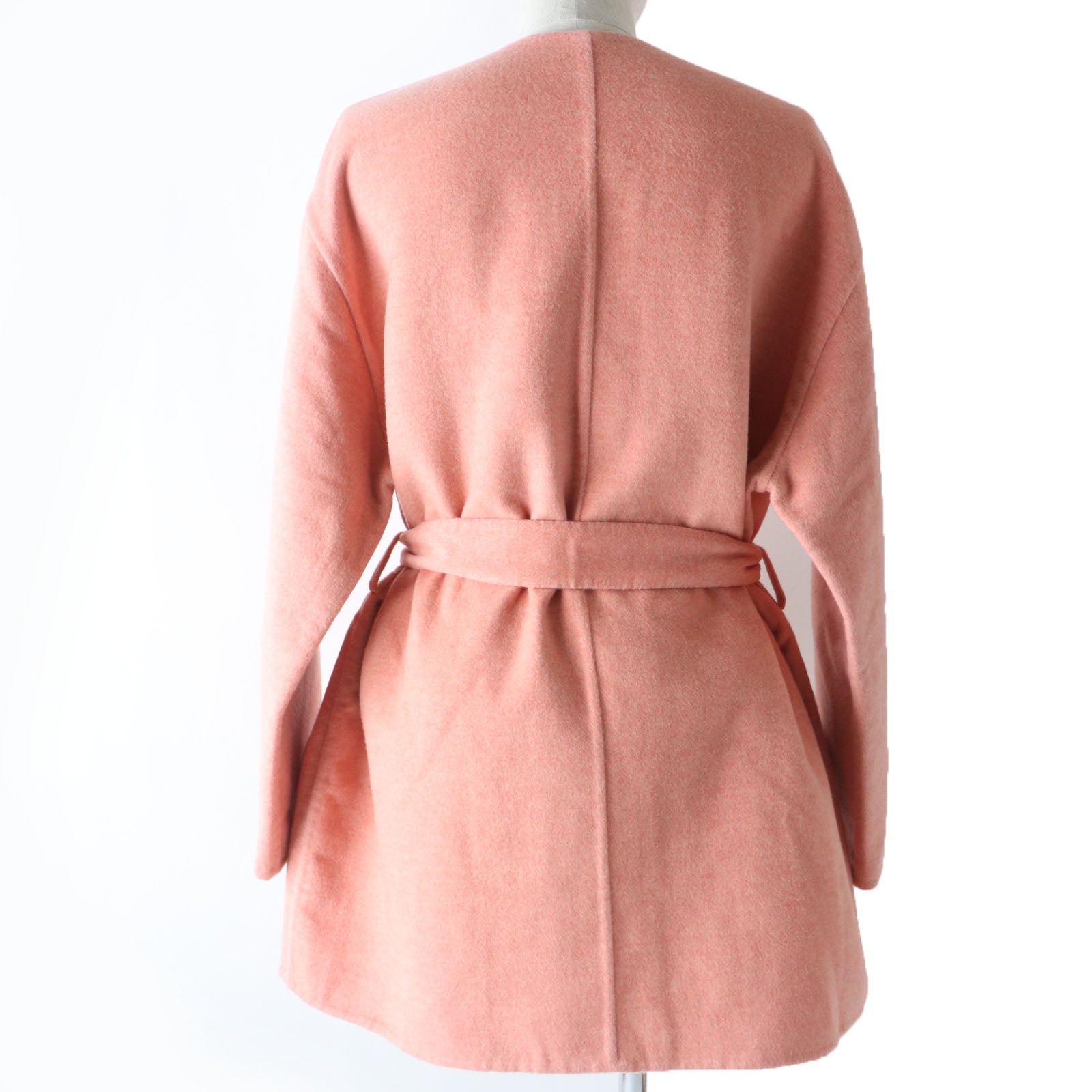 HERMES Cashmere Double-Face Coat Pink 40 Women