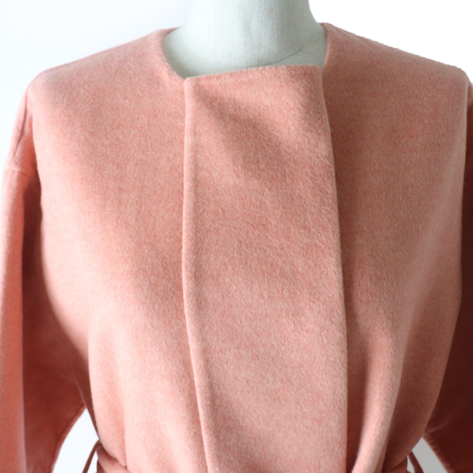 HERMES Cashmere Double-Face Coat Pink 40 Women