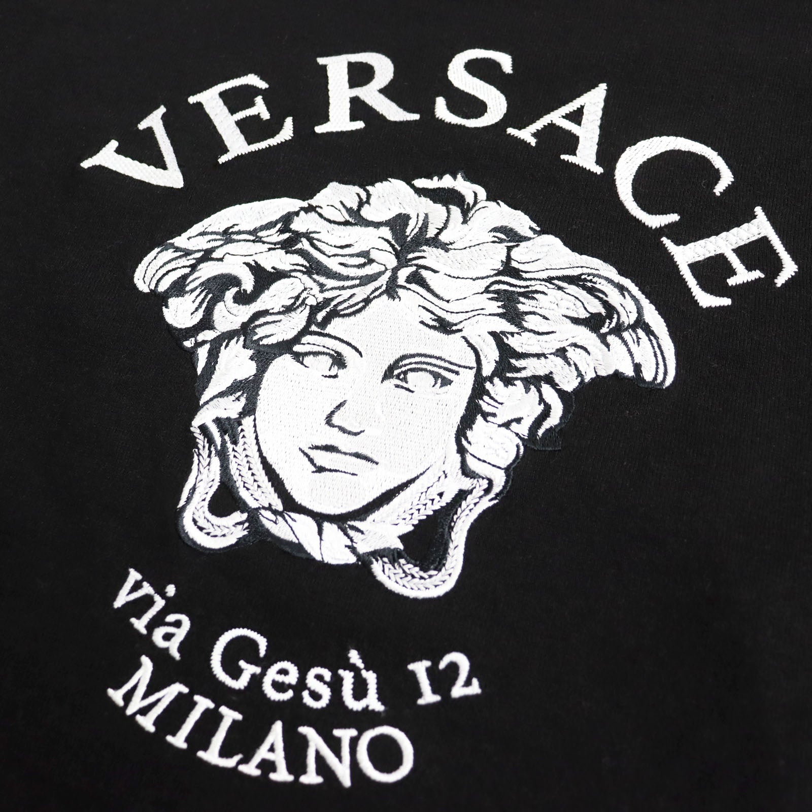 Versace Medusa Logo Embroidery Knit Black 46