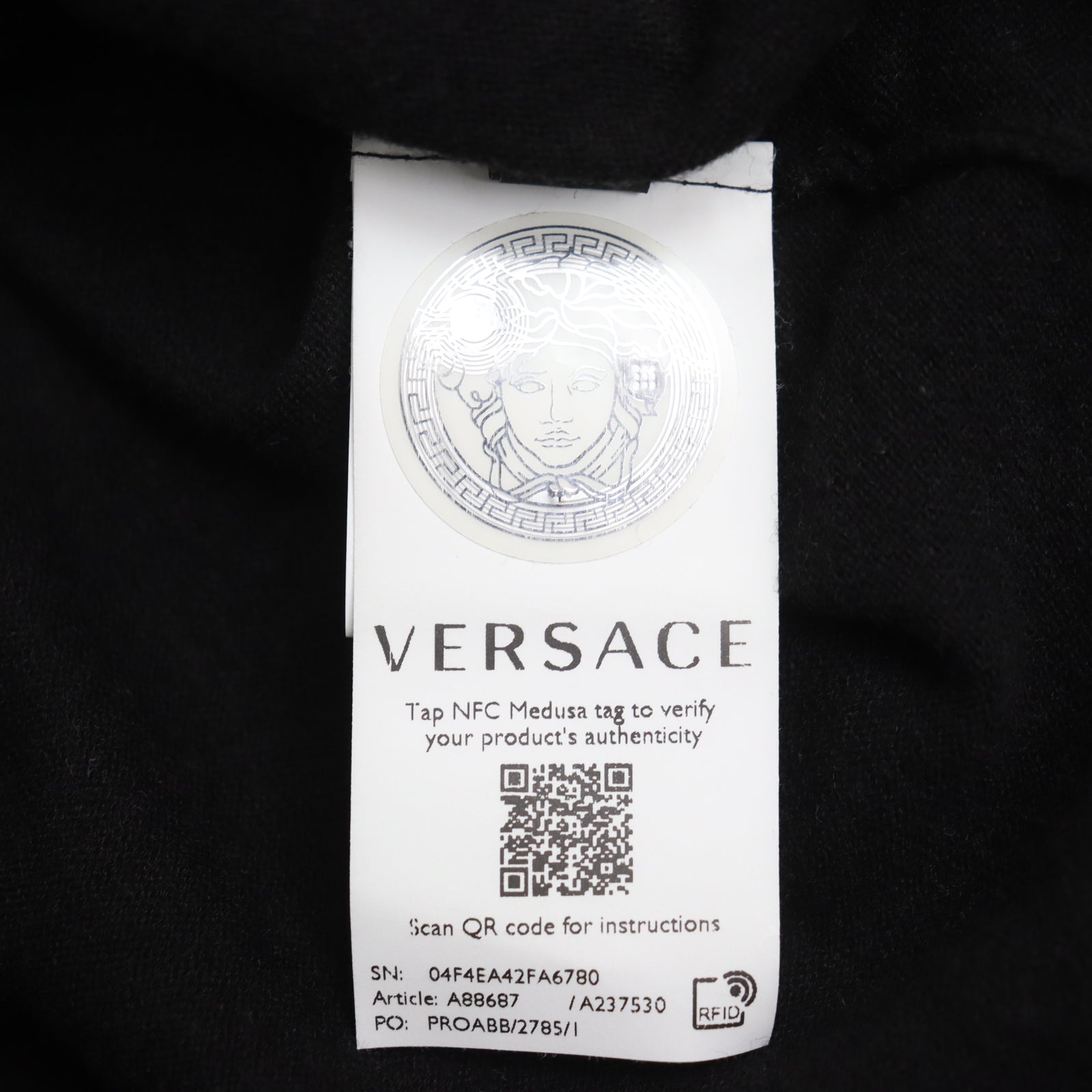 Versace Medusa Logo Embroidery Knit Black 46