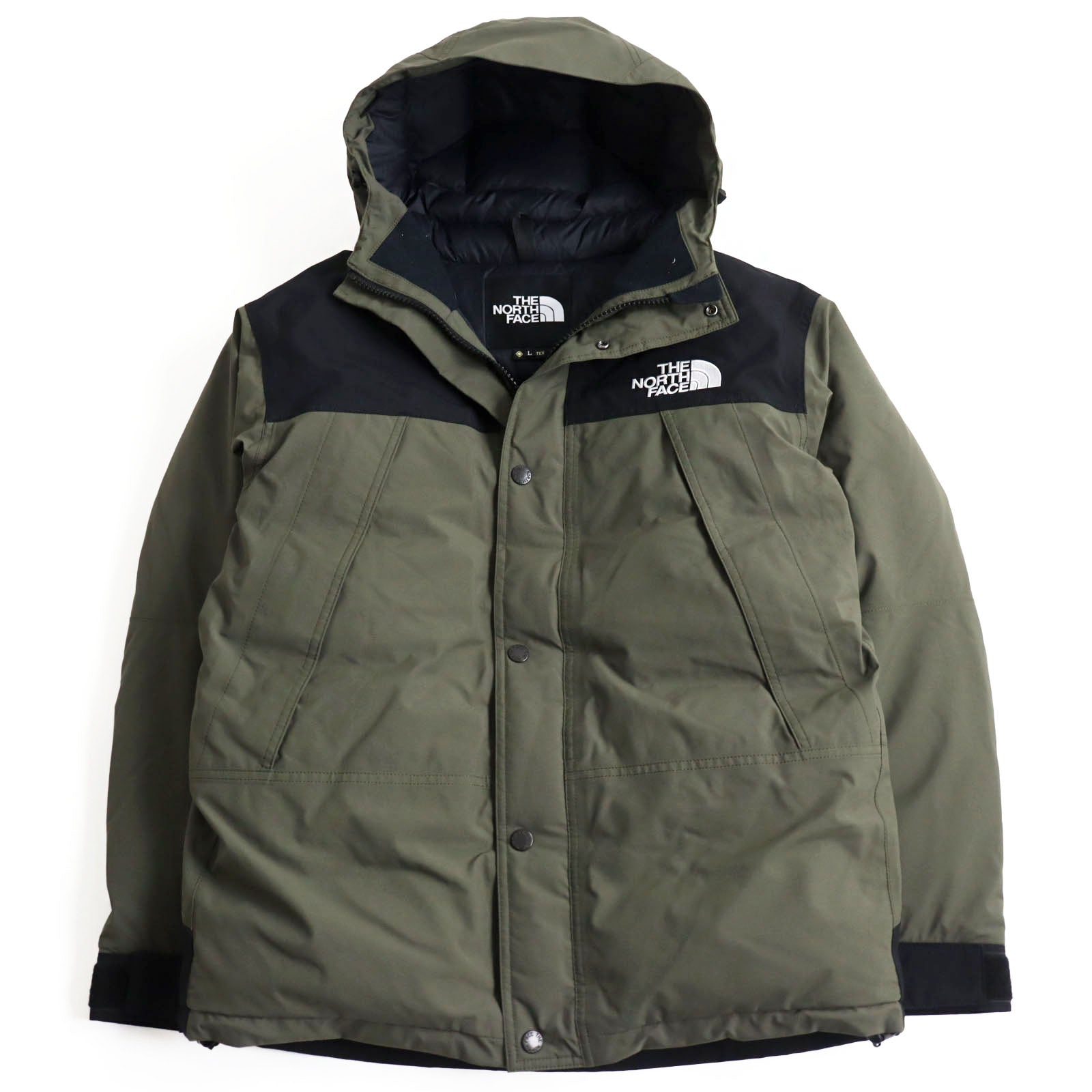 THE NORTH FACE GORE-TEX Down Jacket Khaki Black L