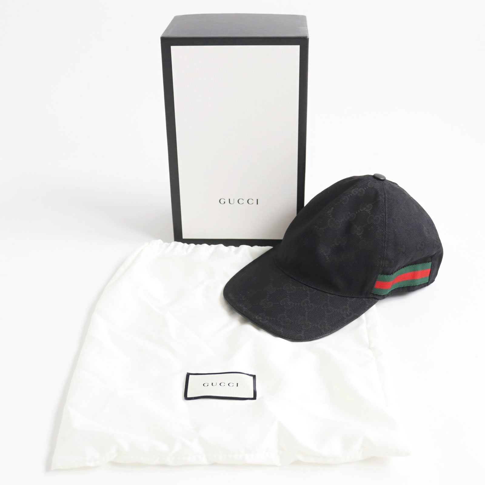 Gucci Original GG Web Line Cap Black L