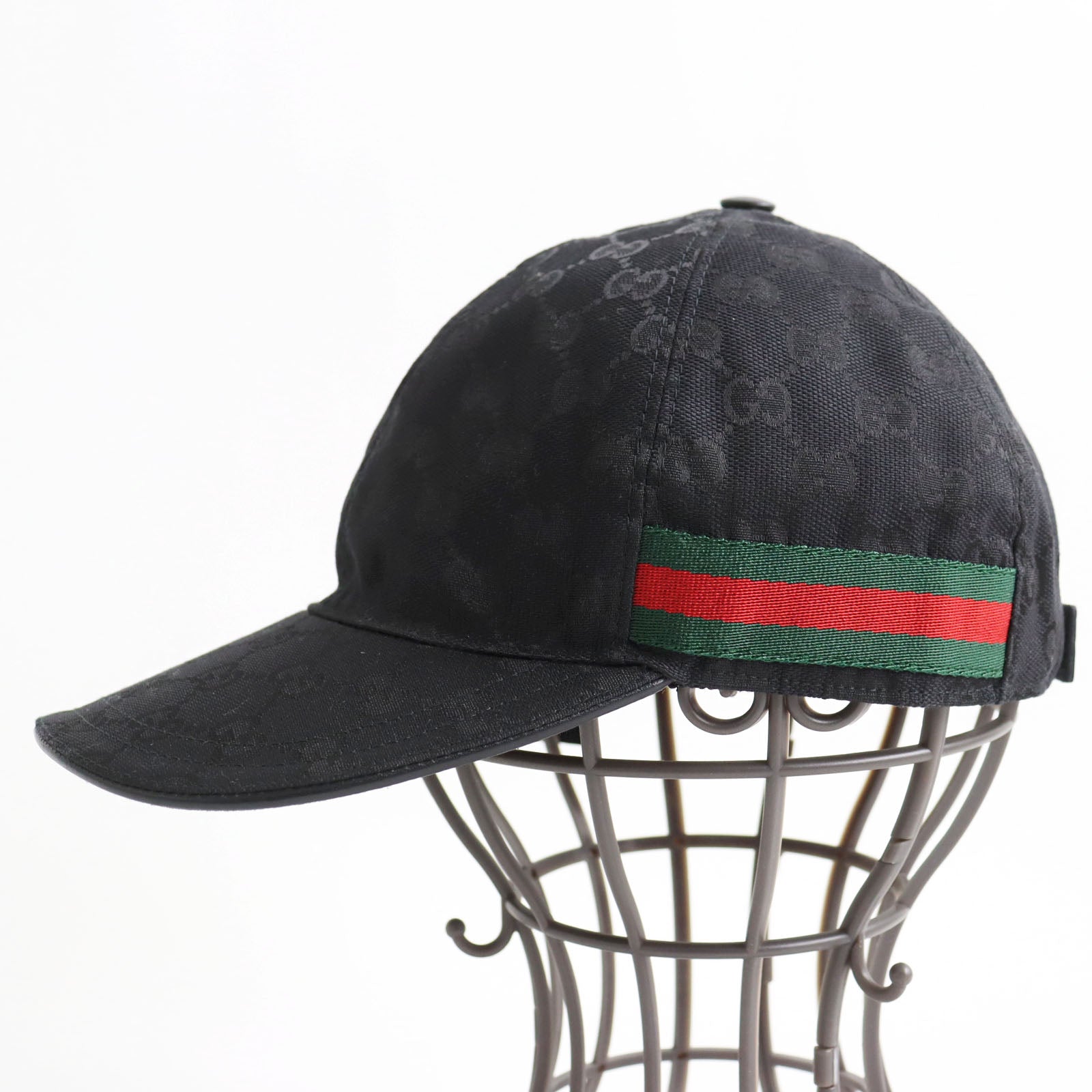 Gucci Original GG Web Line Cap Black L