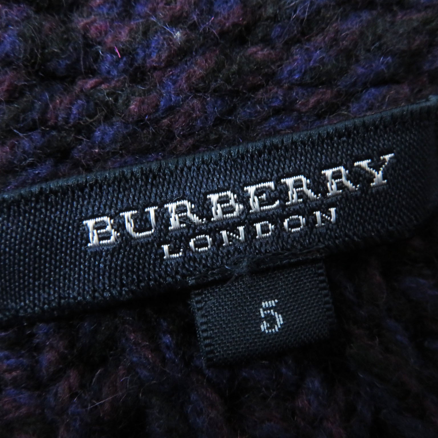 Burberry Wool Cashmere Logo Cardigan Purple Women