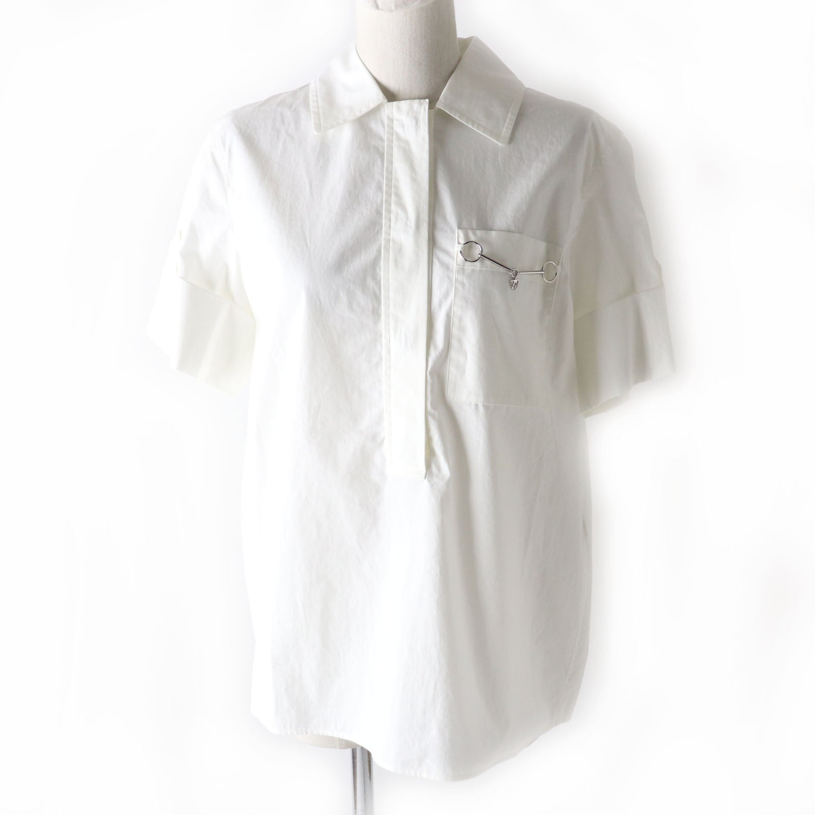 Hermes Cotton Poplin Short Sleeve Shirt 36