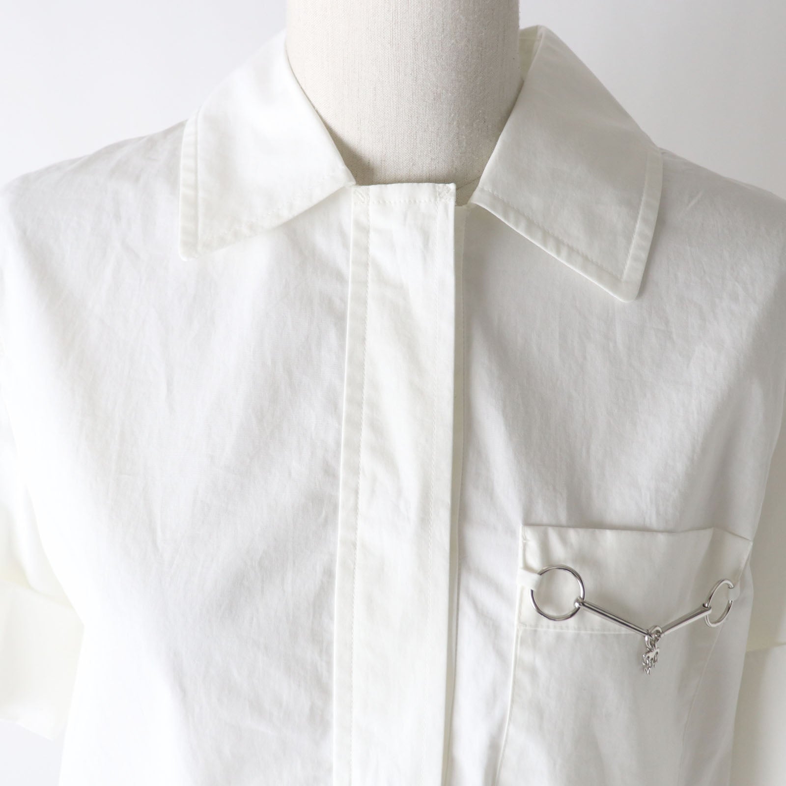 Hermes Cotton Poplin Short Sleeve Shirt 36