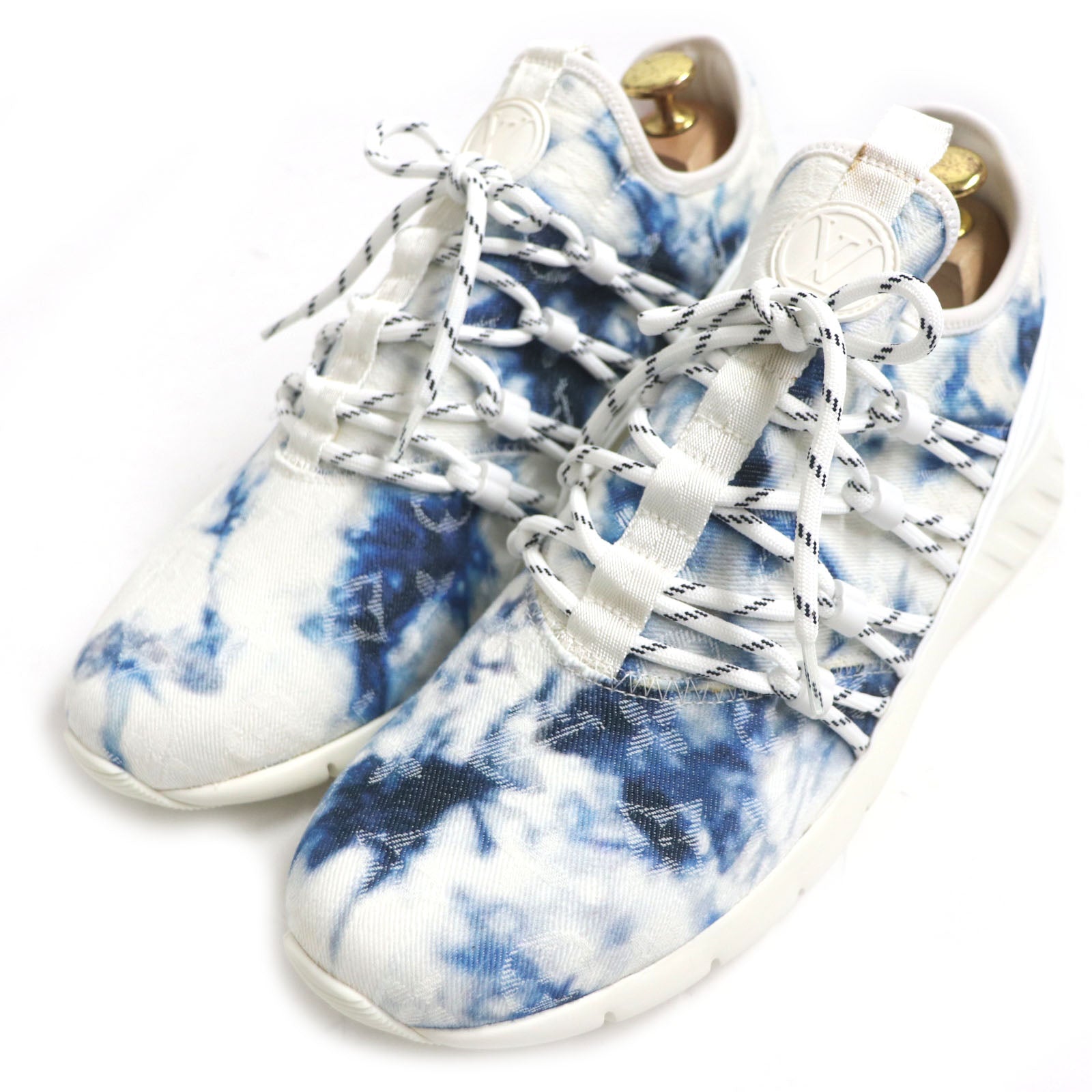 Louis Vuitton Monogram Logo Sneakers White Blue