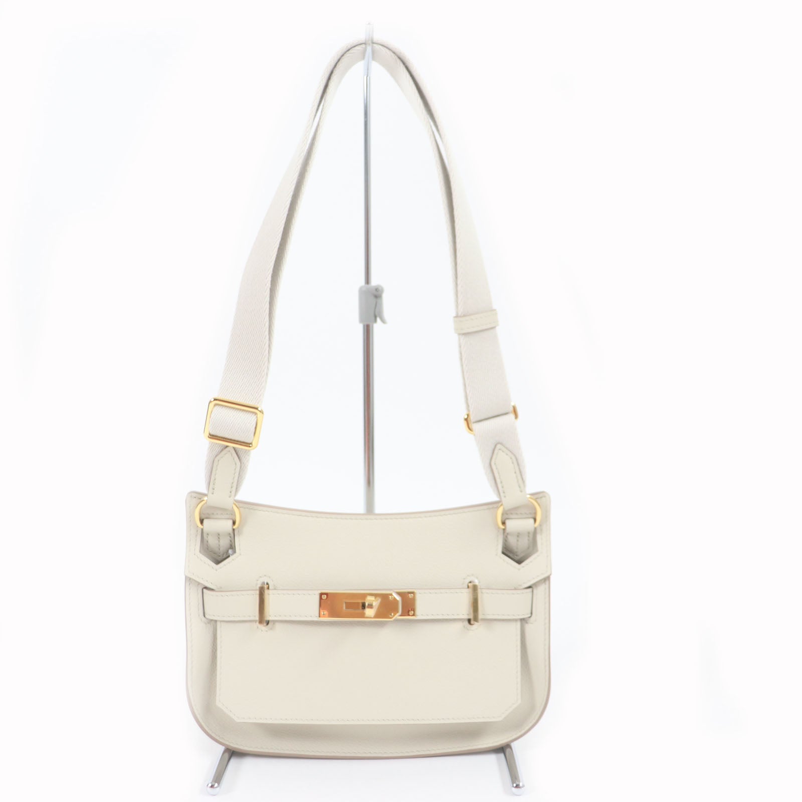 HERMES Gypsiere Mini Handbag Beton Gold