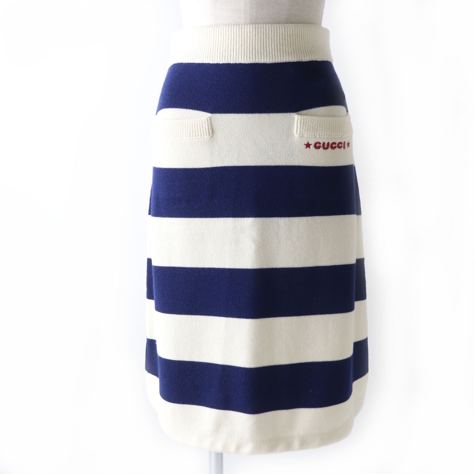 GUCCI Wool Striped Knit Skirt XS