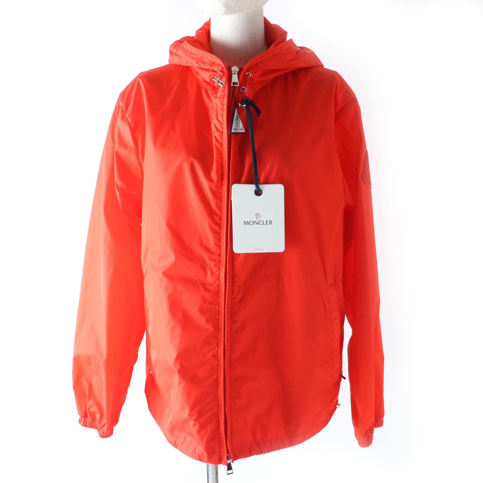 Moncler Nylon Hooded Jacket Orange Women