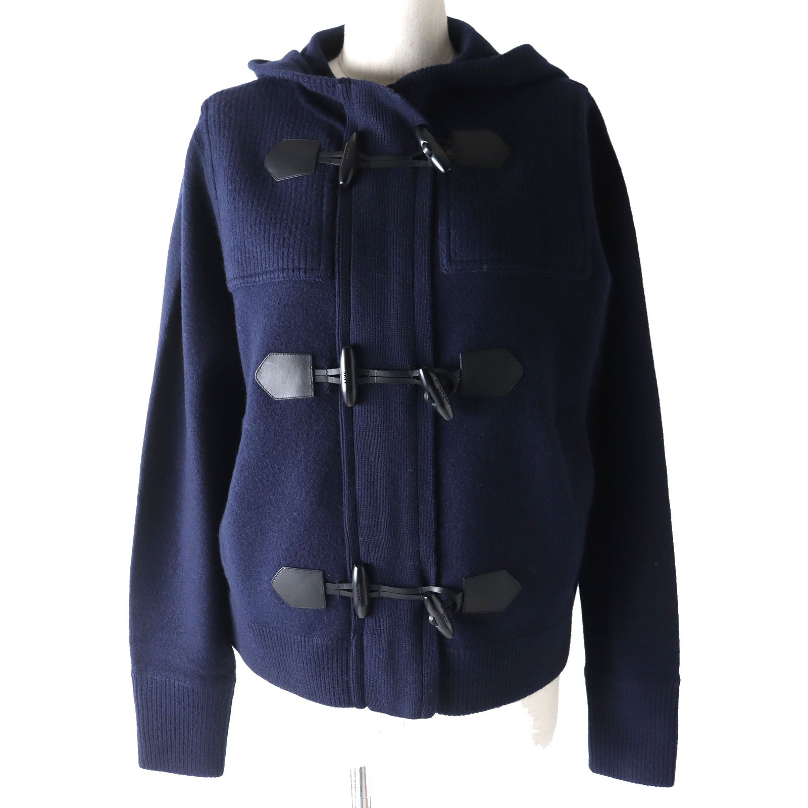 Burberry Wool Zip-up Duffle Knit Jacket Navy M