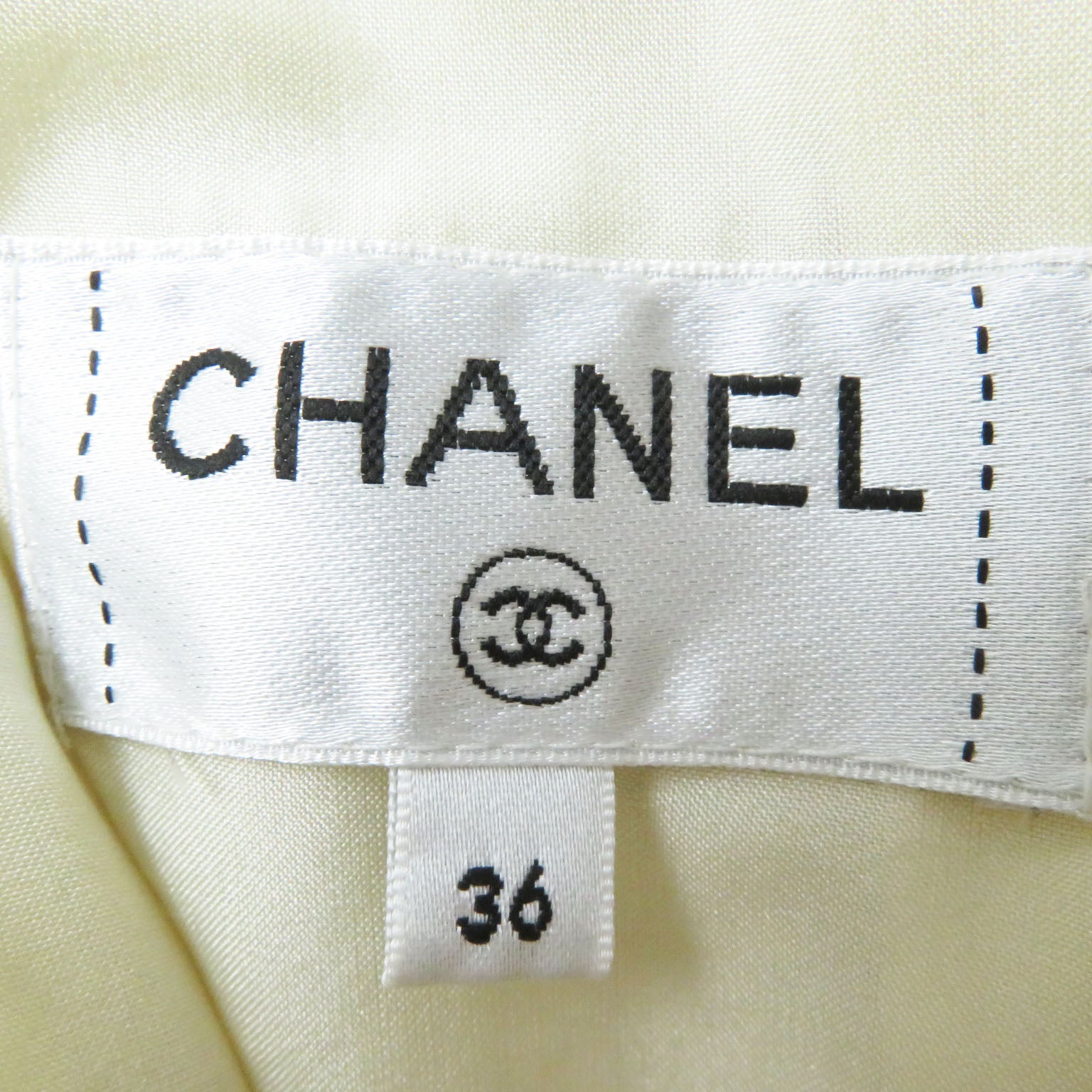 Chanel Tweed Skirt Wool Nylon Silk Ivory 36