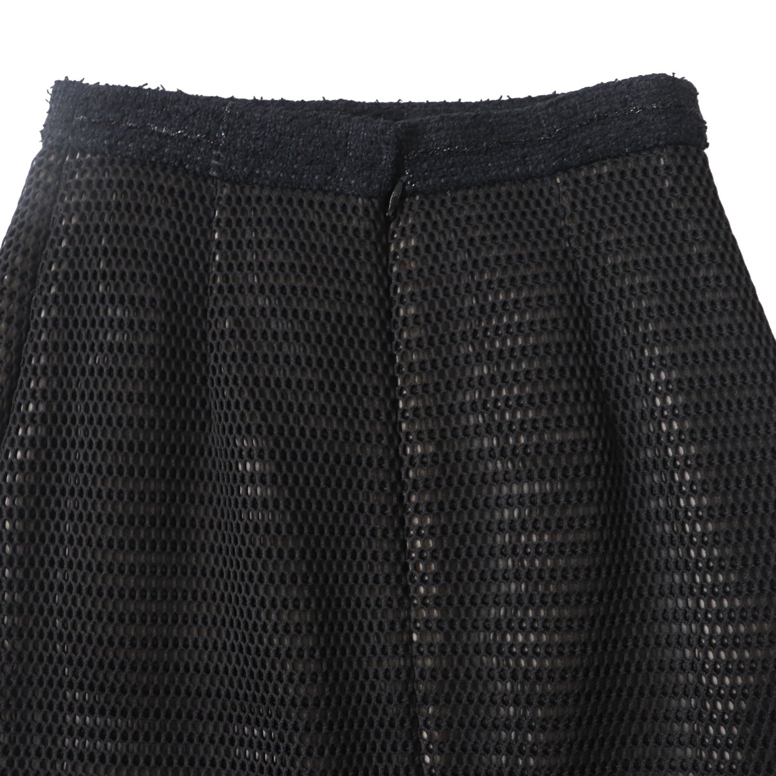 Chanel Nylon Silk Tight Skirt Black 34