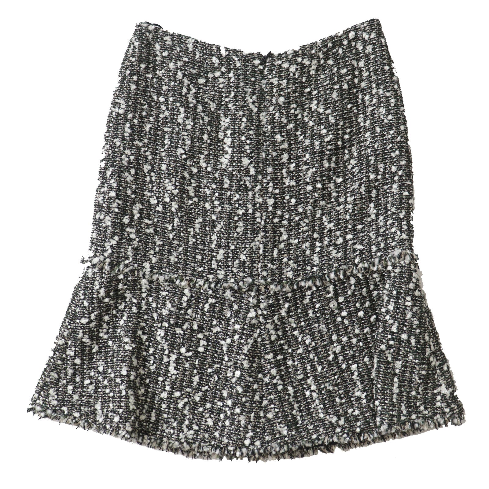 Chanel Tweed Skirt with COCO Mark, Multi, Size 38