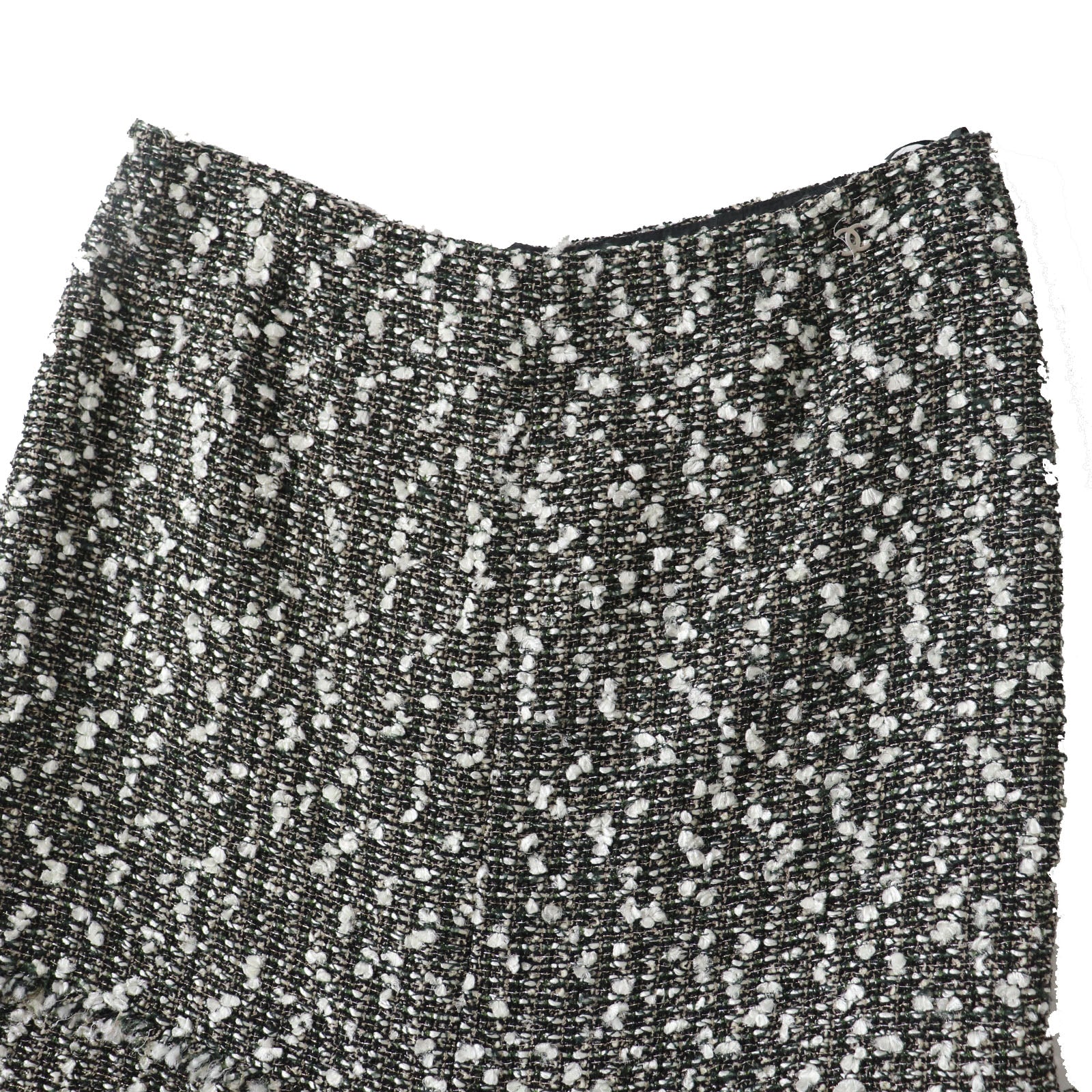 Chanel Tweed Skirt with COCO Mark, Multi, Size 38