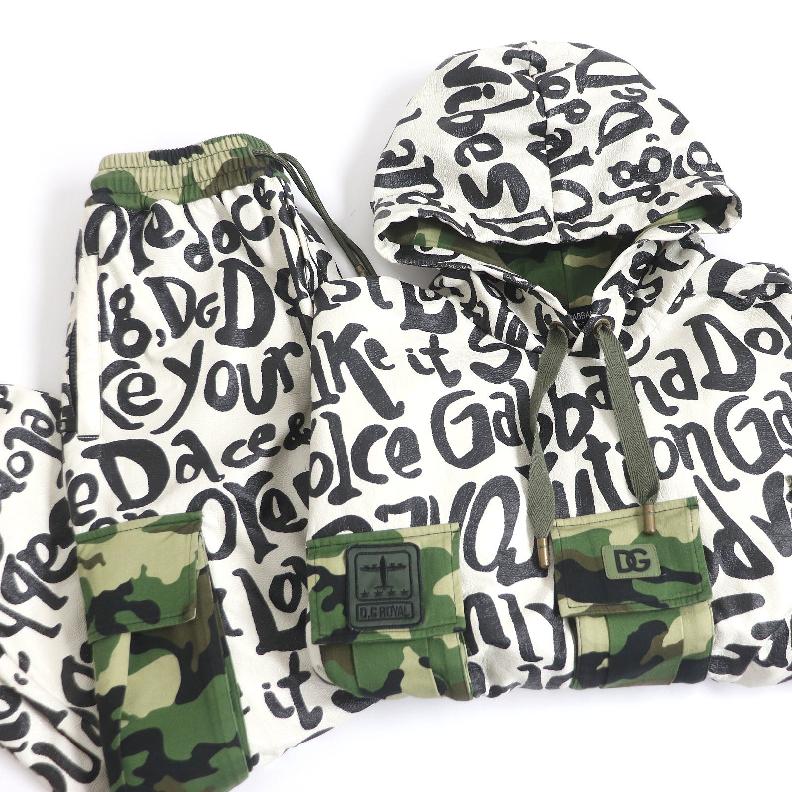 Dolce & Gabbana Camouflage Print Hoodie & Pants Set