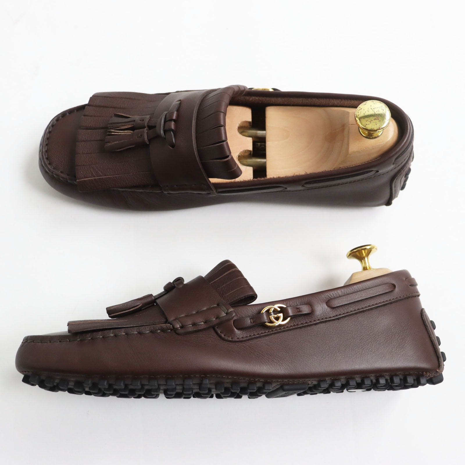 Gucci Leather Loafers 7.5 Interlocking G