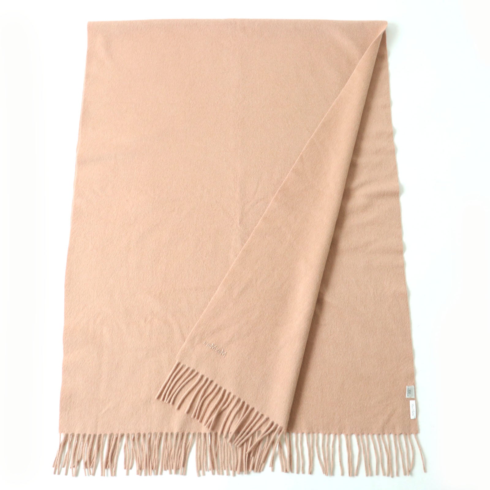 Max Mara Baby Camel Hair Shawl with Embroidered Logo