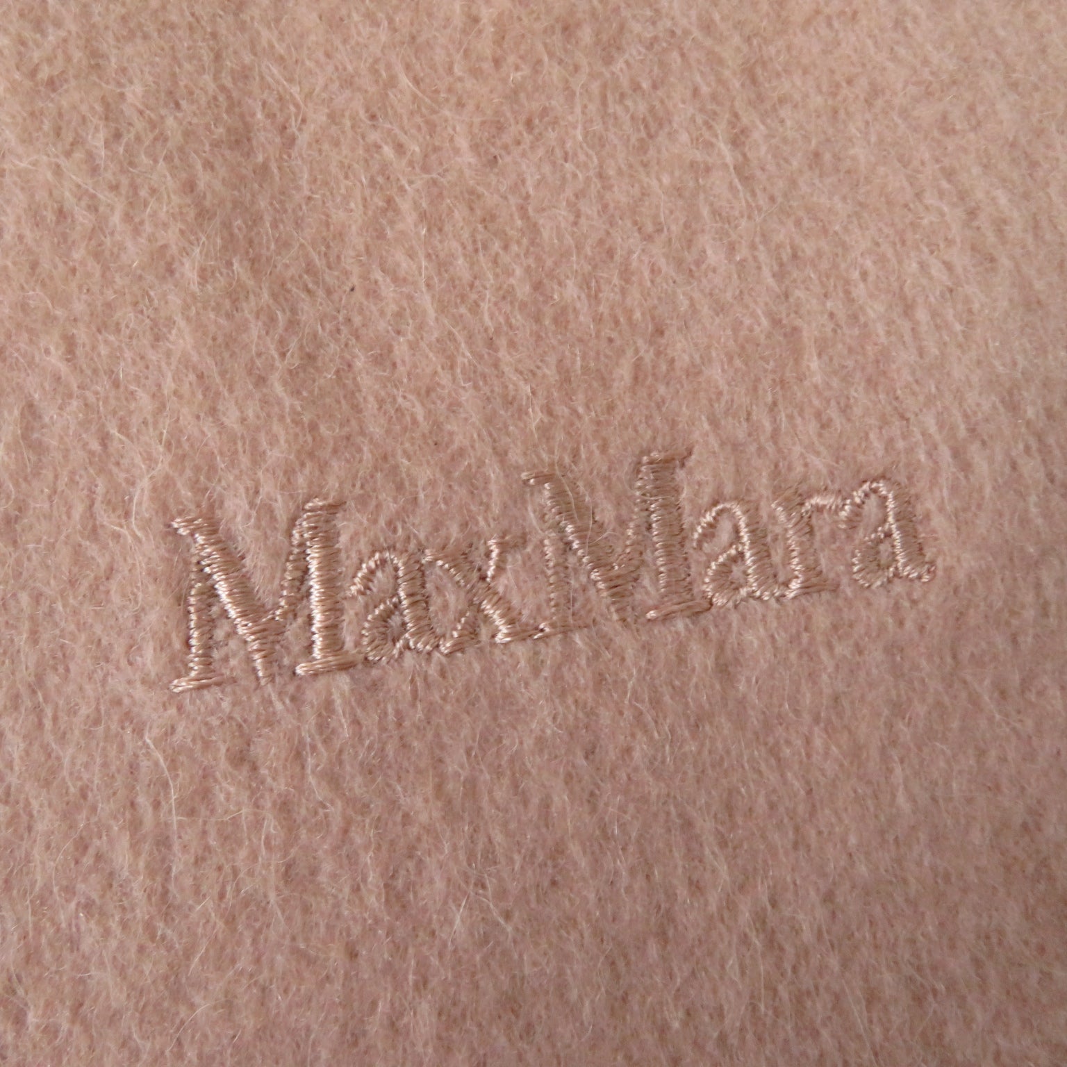 Max Mara Baby Camel Hair Shawl with Embroidered Logo