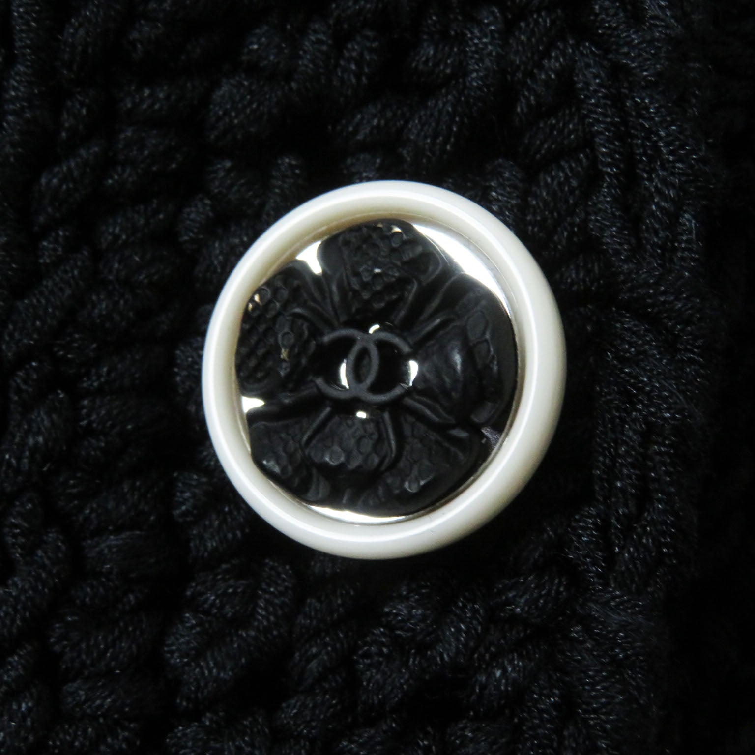 Chanel Silk Cotton COCO Mark Button Dress