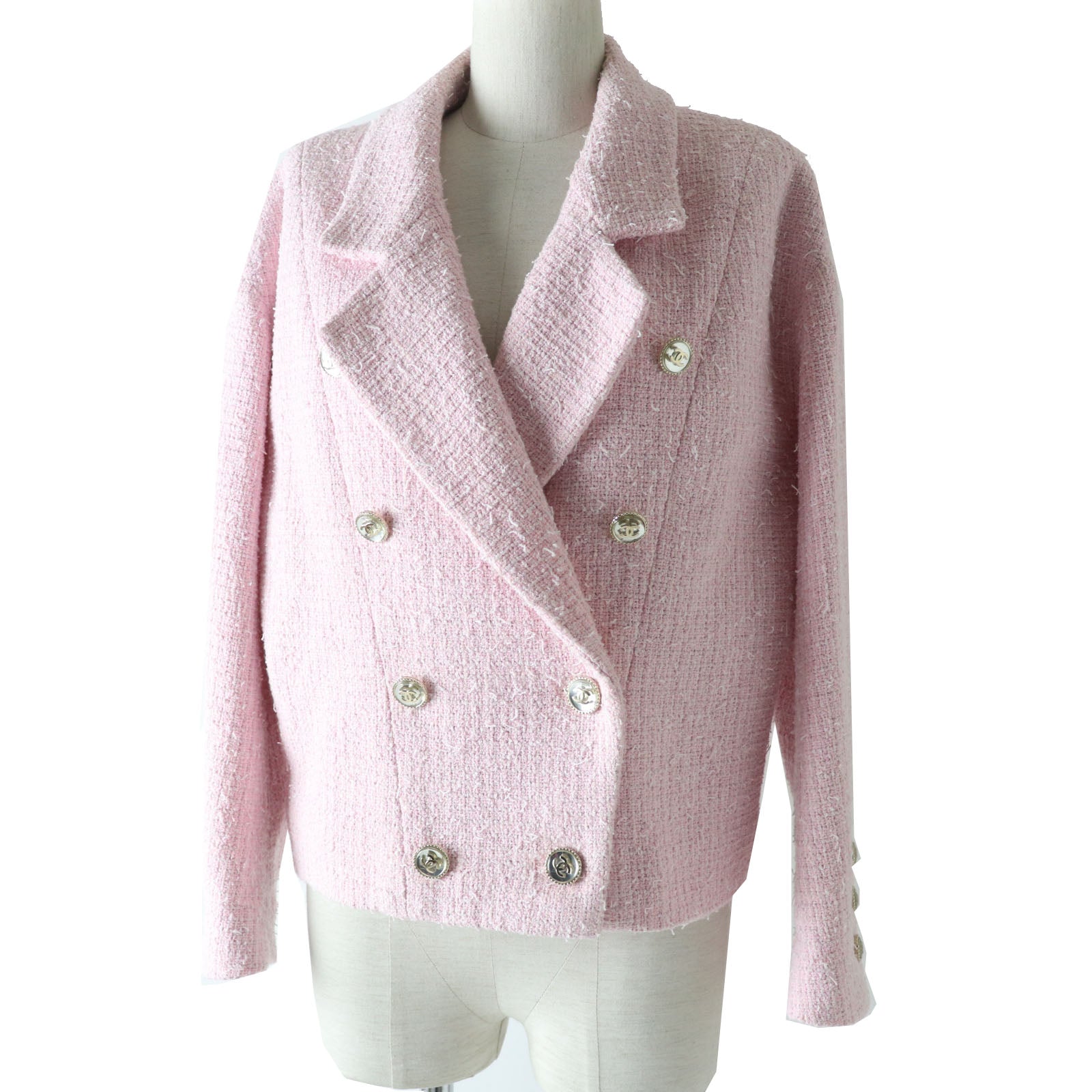 Chanel Tweed Blouson P70560 Baby Pink 40