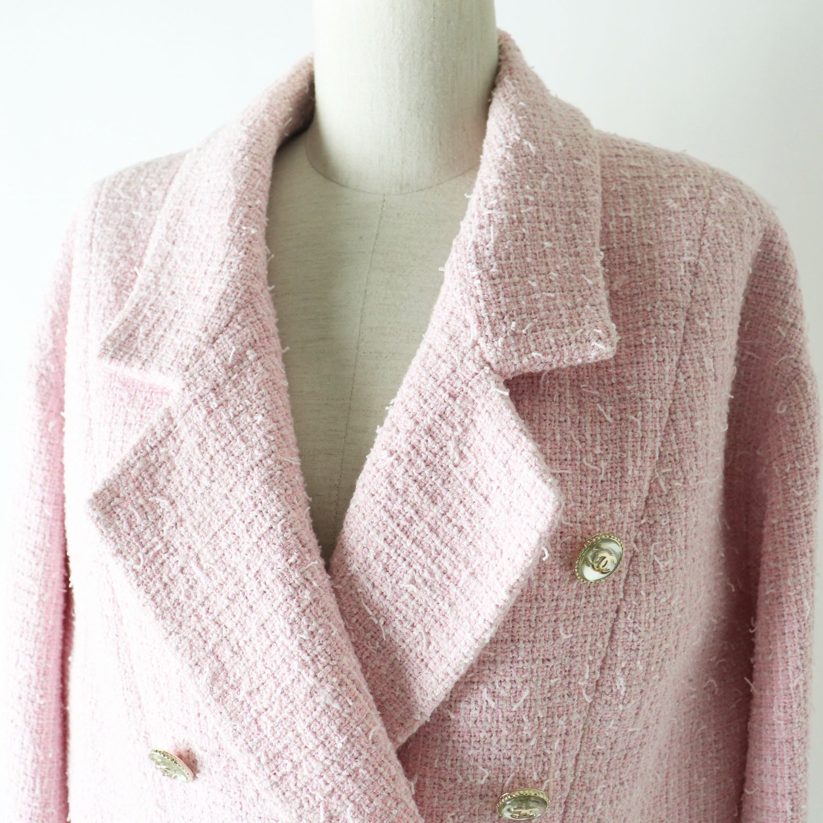 Chanel Tweed Blouson P70560 Baby Pink 40