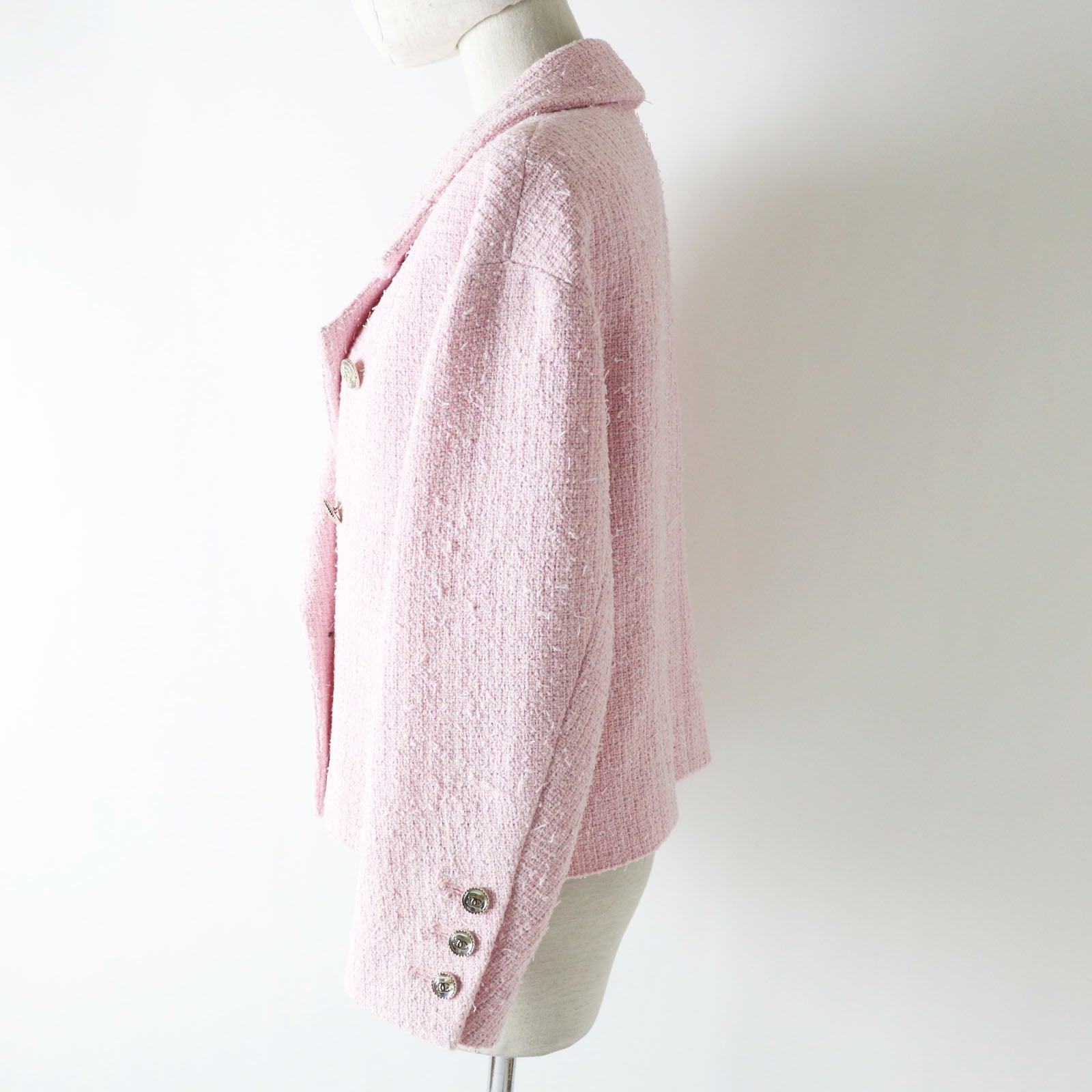 Chanel Tweed Blouson P70560 Baby Pink 40