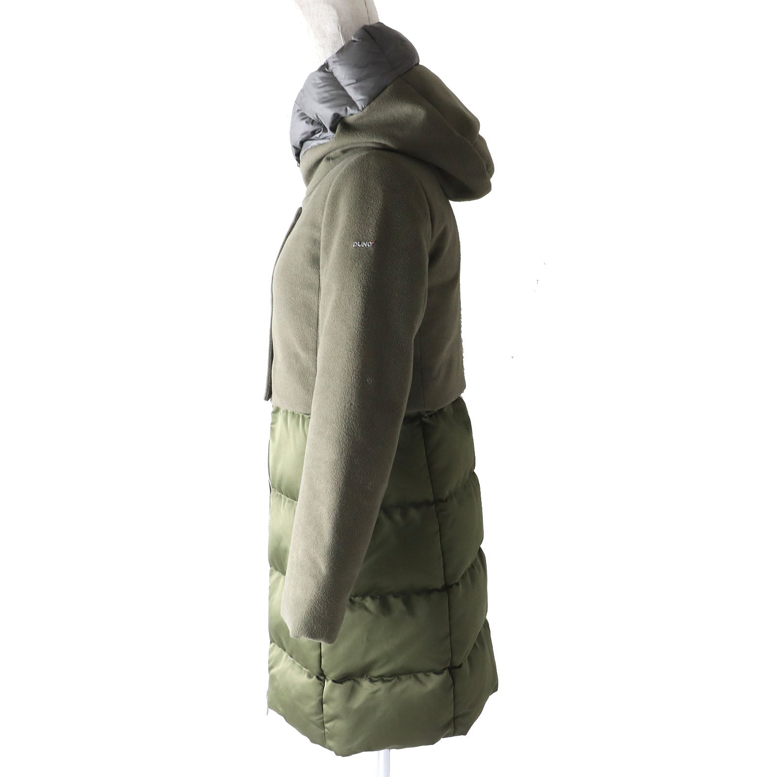 DUNO 7DUBALLONX Wool Rayon Down Coat Khaki Women