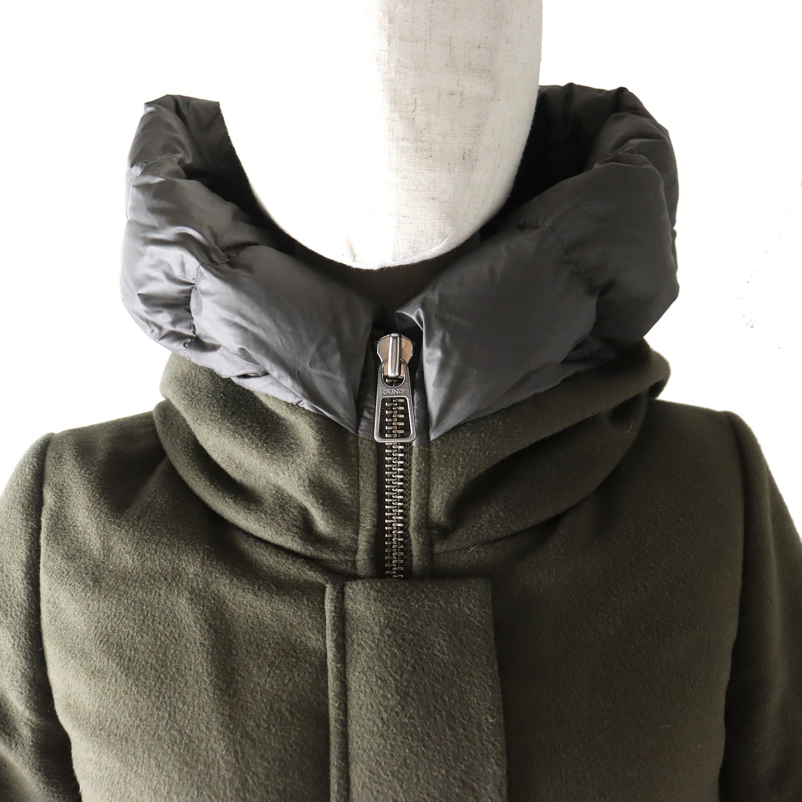 DUNO 7DUBALLONX Wool Rayon Down Coat Khaki Women