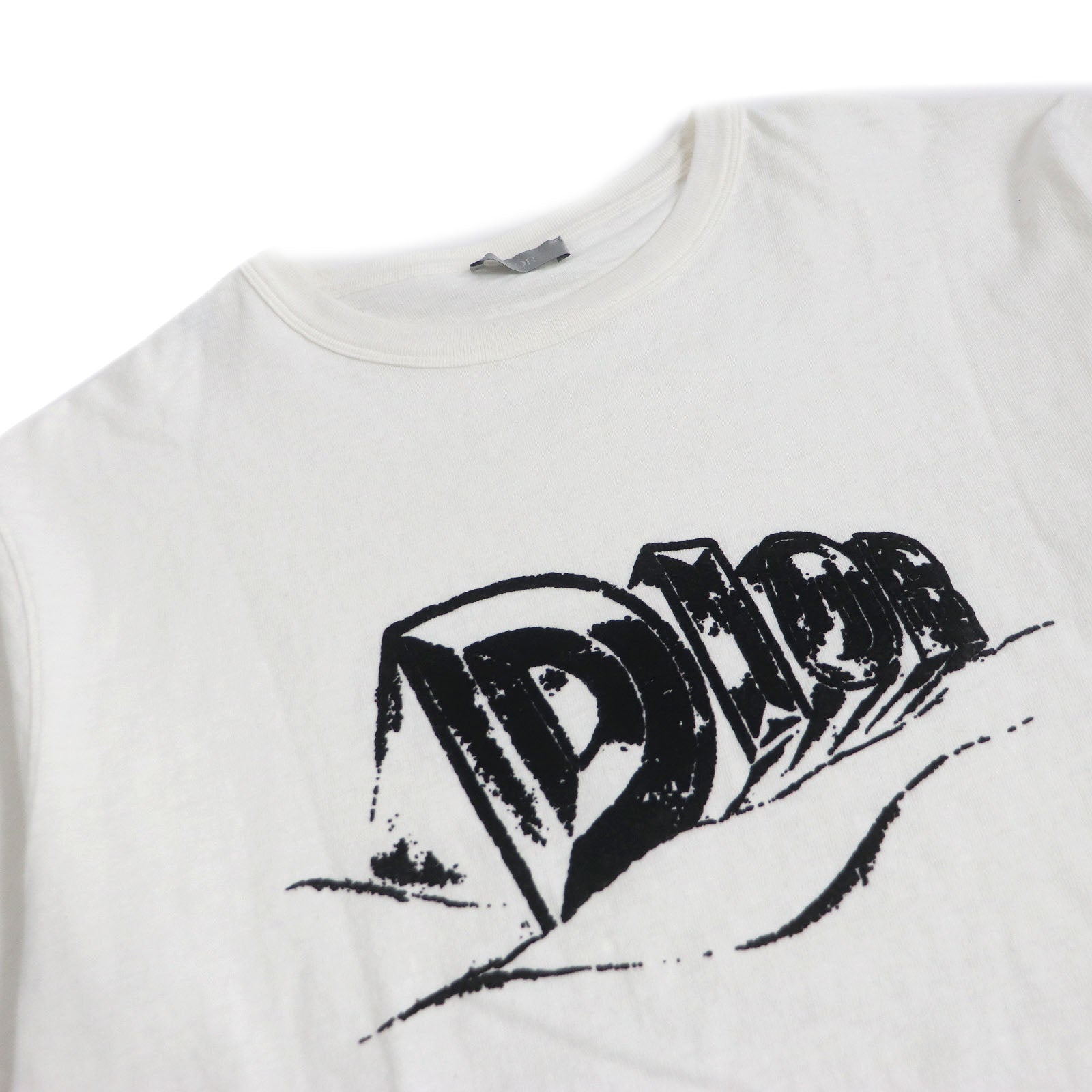 DIOR Slub Cotton Crew Neck T-Shirt White XL