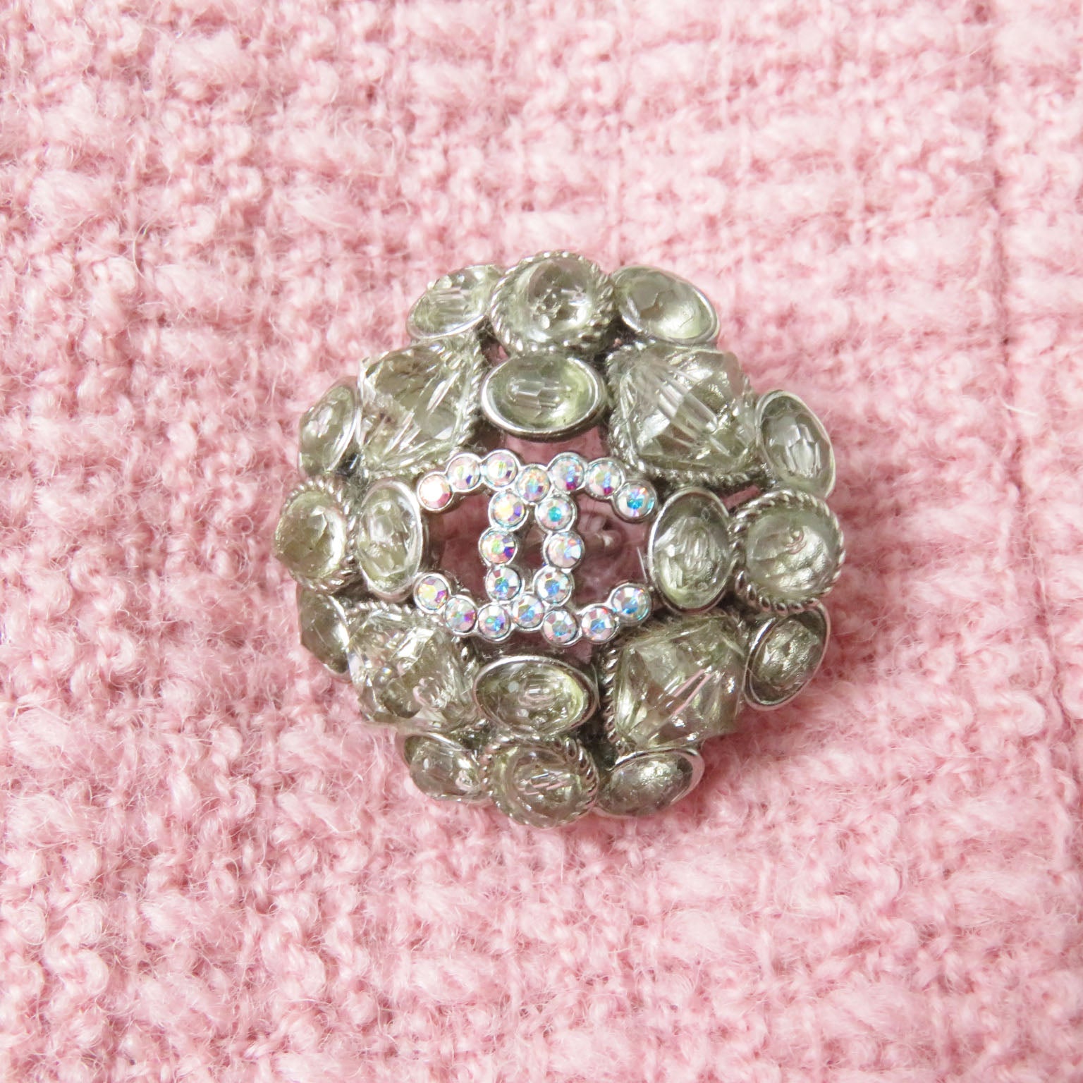 Chanel Wool COCO Mark Button Jacket Pink