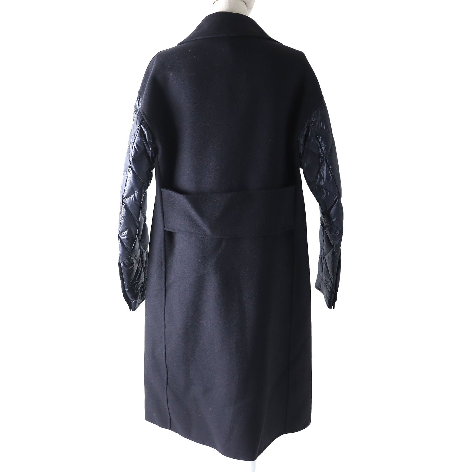 Moncler Wool Cashmere Sleeve Down Jacket Navy Women