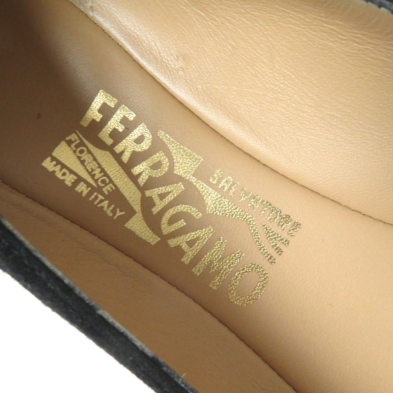 Salvatore Ferragamo Suede Flats with Logo Metal