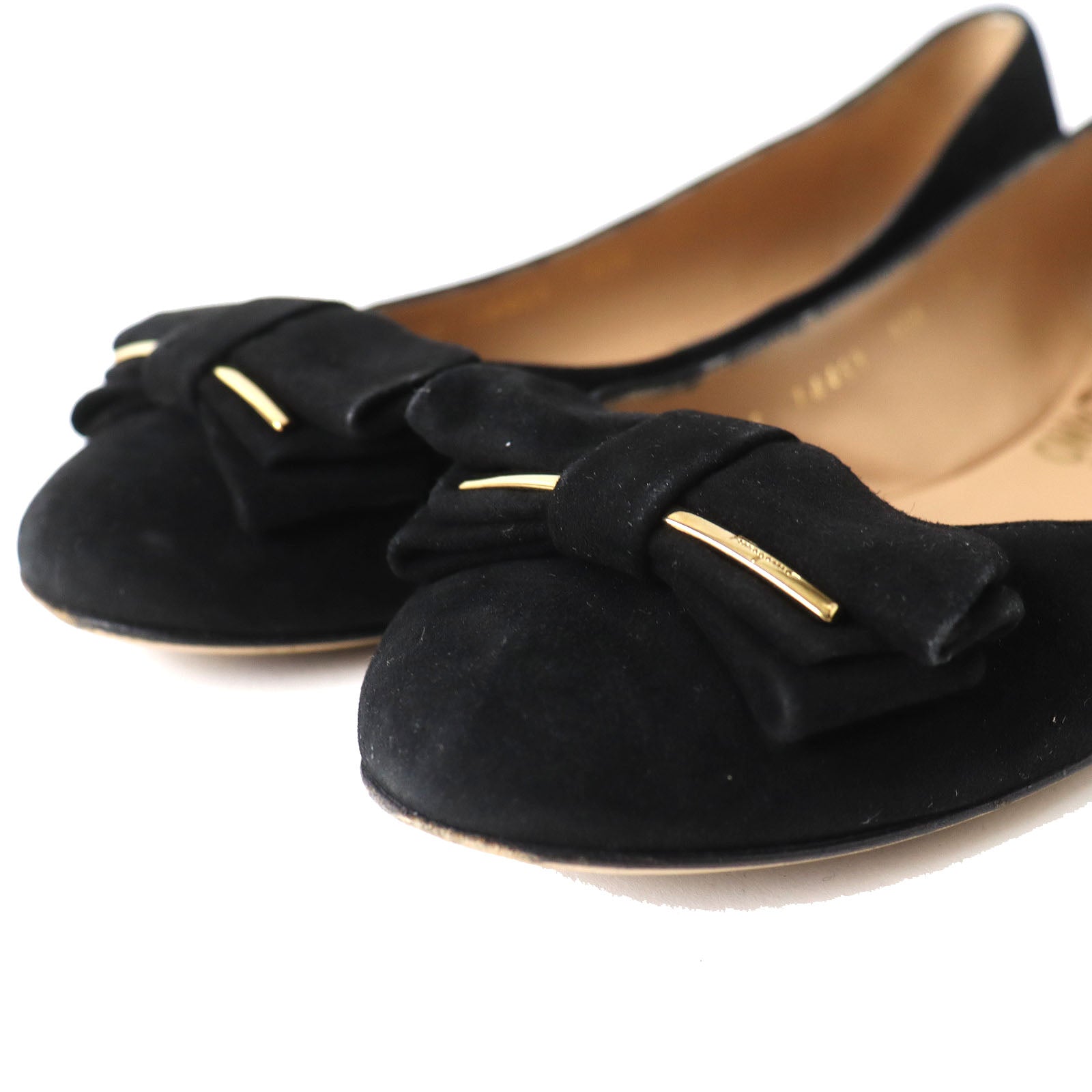 Salvatore Ferragamo Suede Flats with Logo Metal