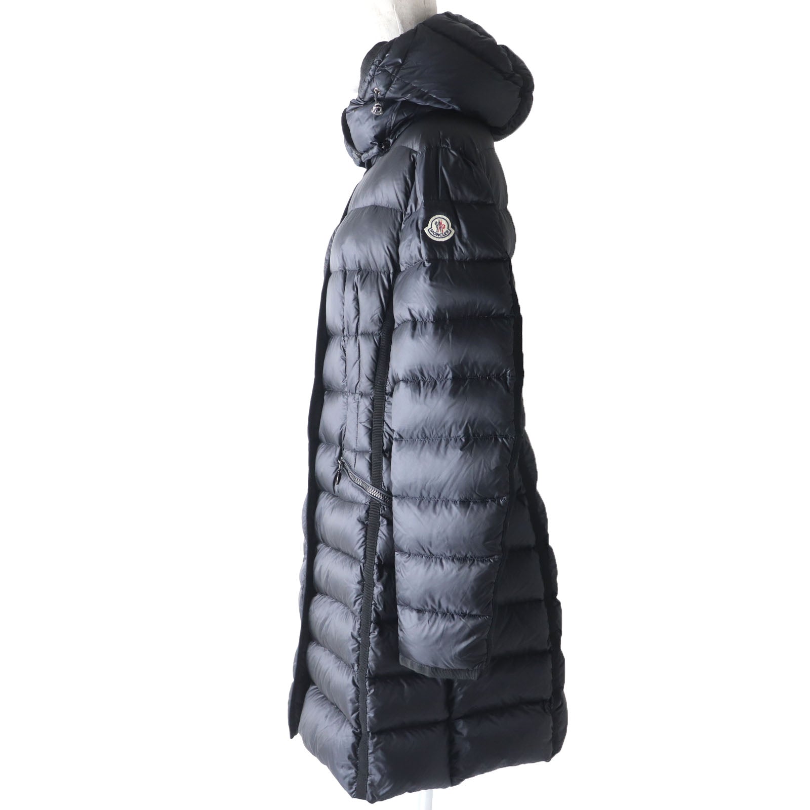 Moncler HERMINE Nylon Down Coat Black Women