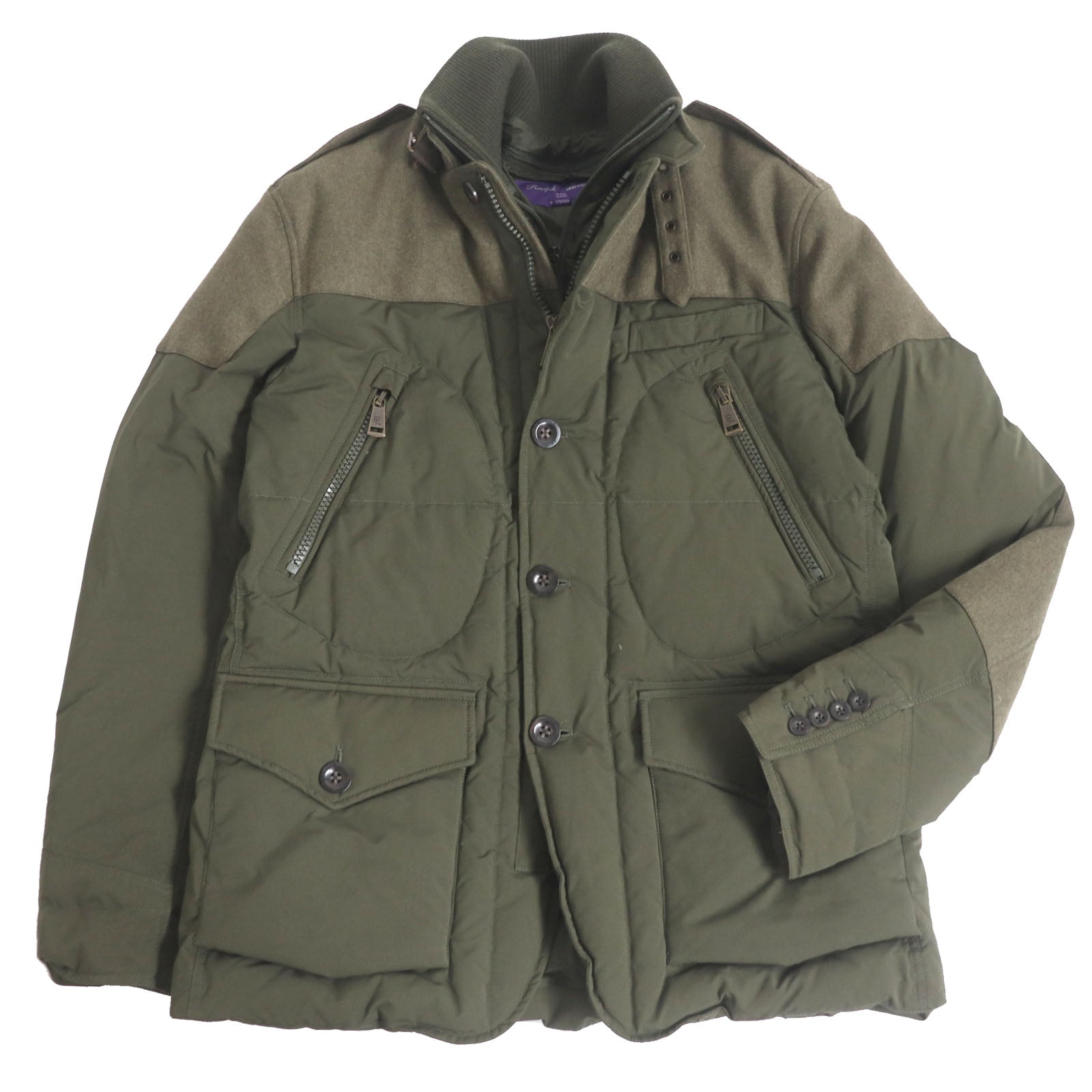 Ralph Lauren Wool Military Down Jacket Khaki M