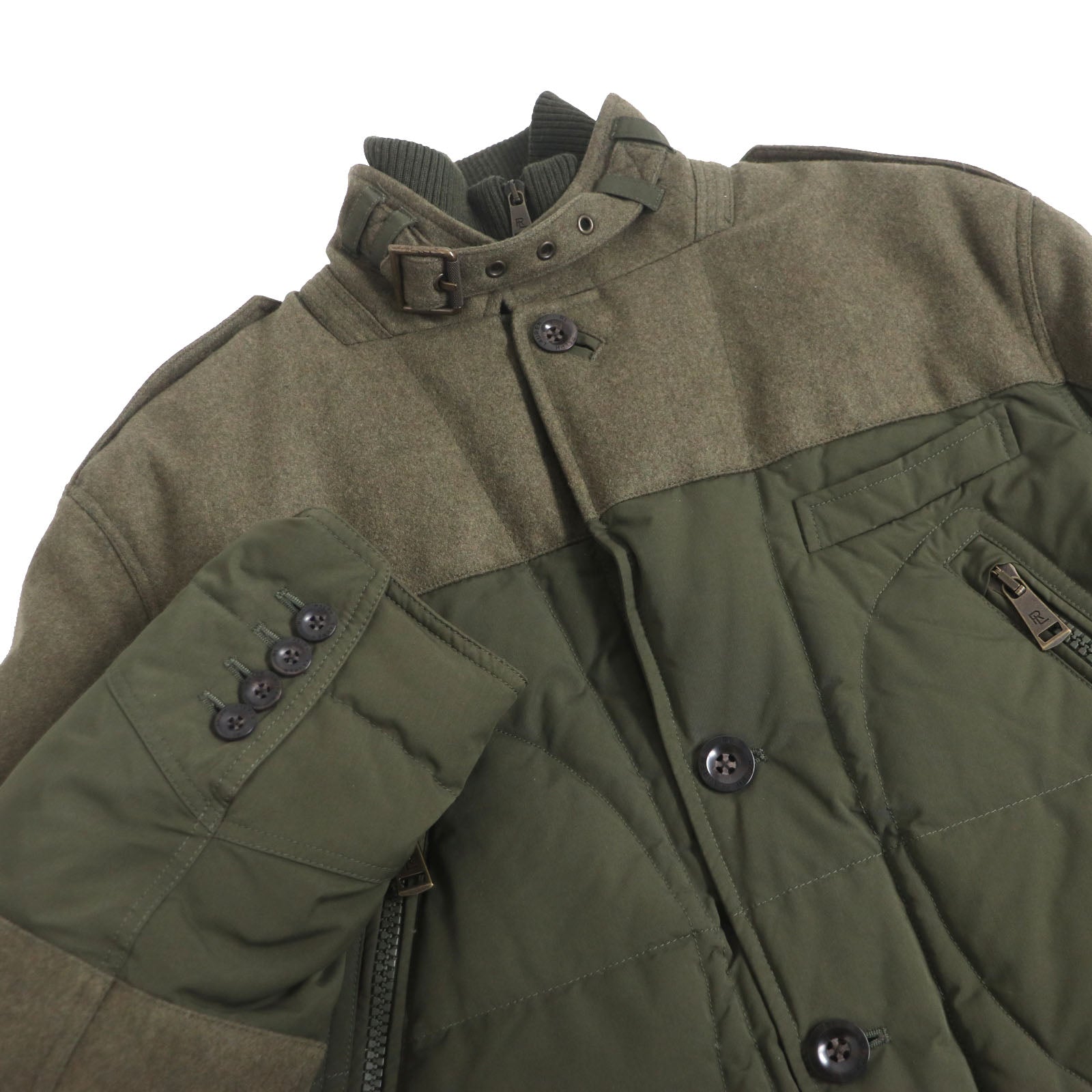 Ralph Lauren Wool Military Down Jacket Khaki M