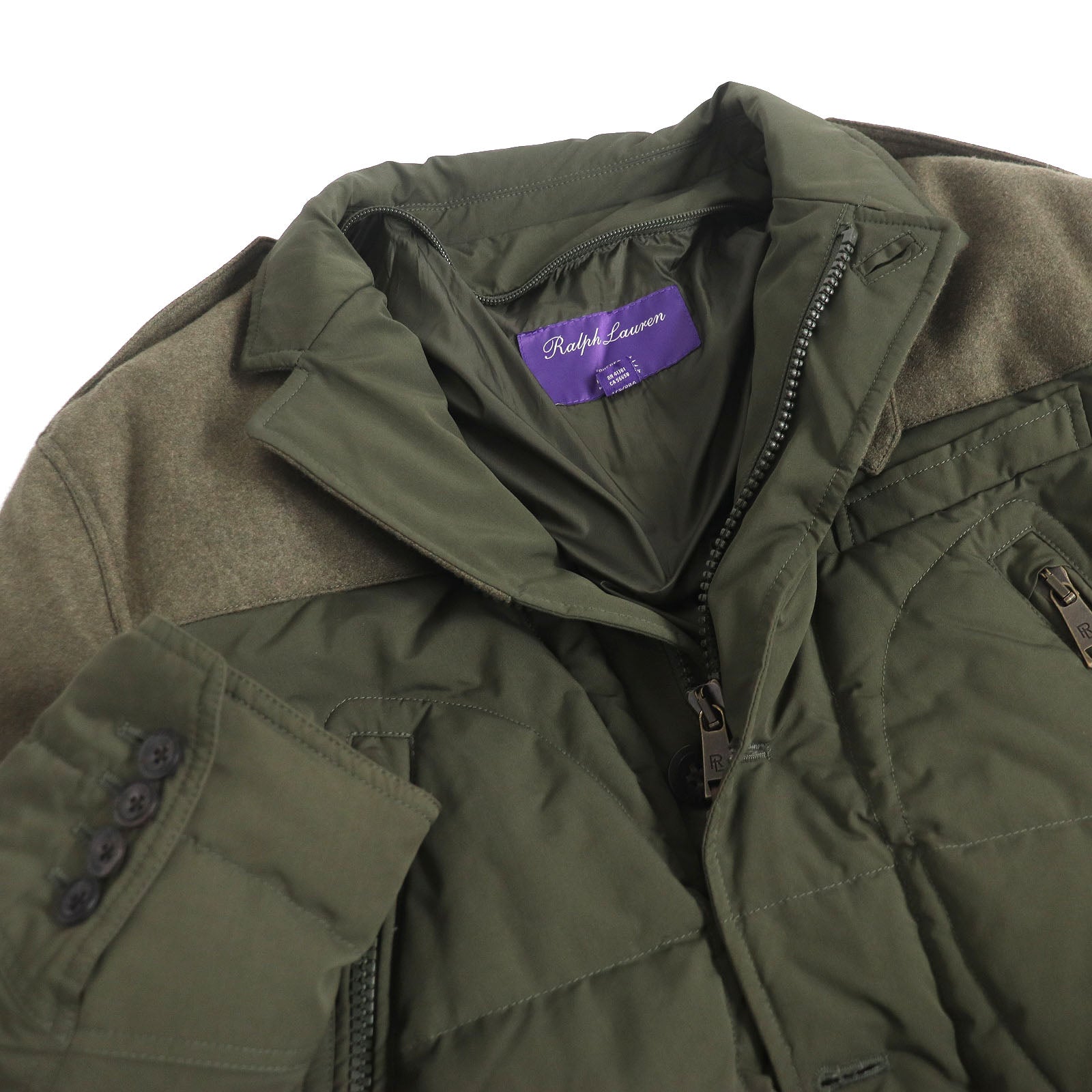 Ralph Lauren Wool Military Down Jacket Khaki M