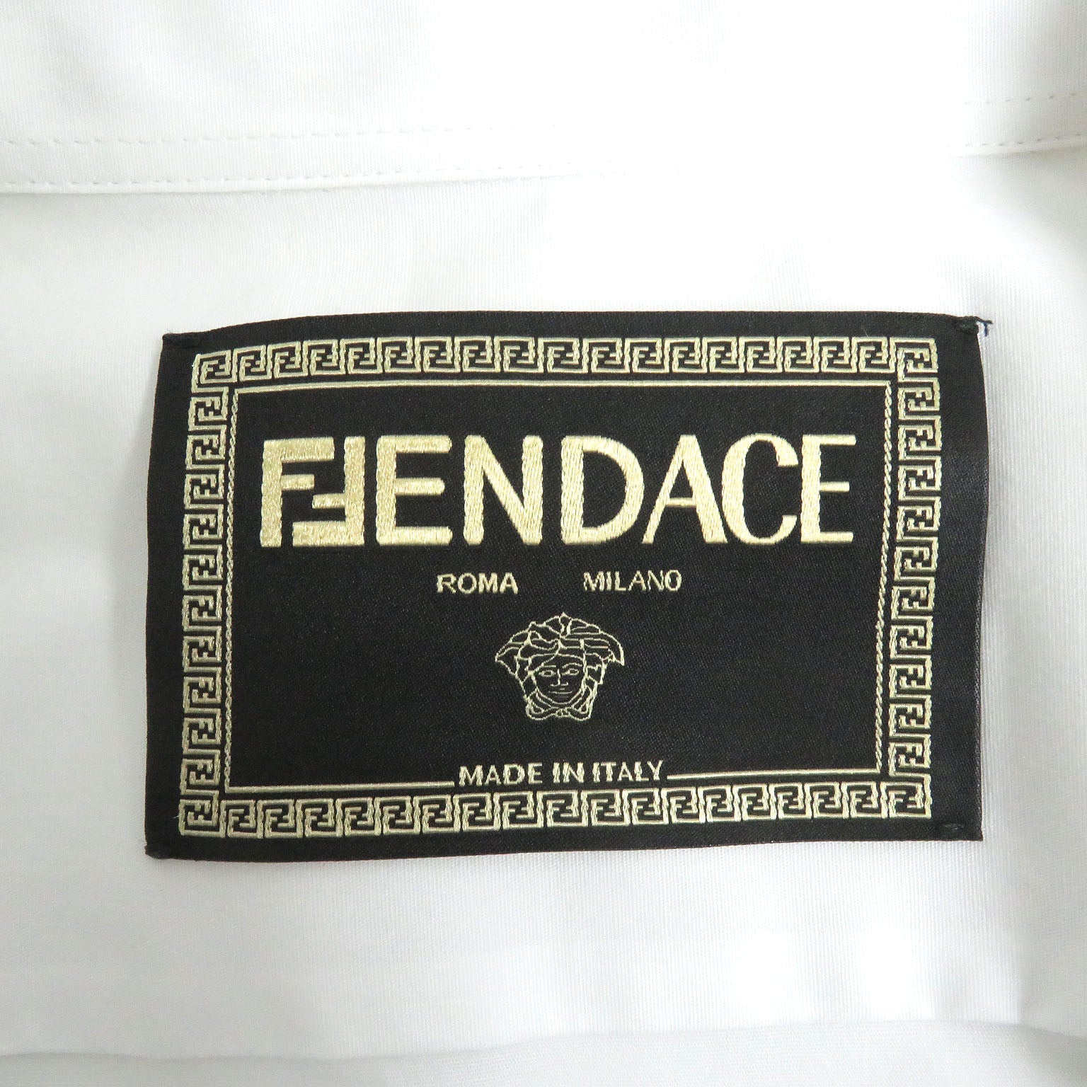 Fendi Versace Baroque Collar Long Sleeve Shirt