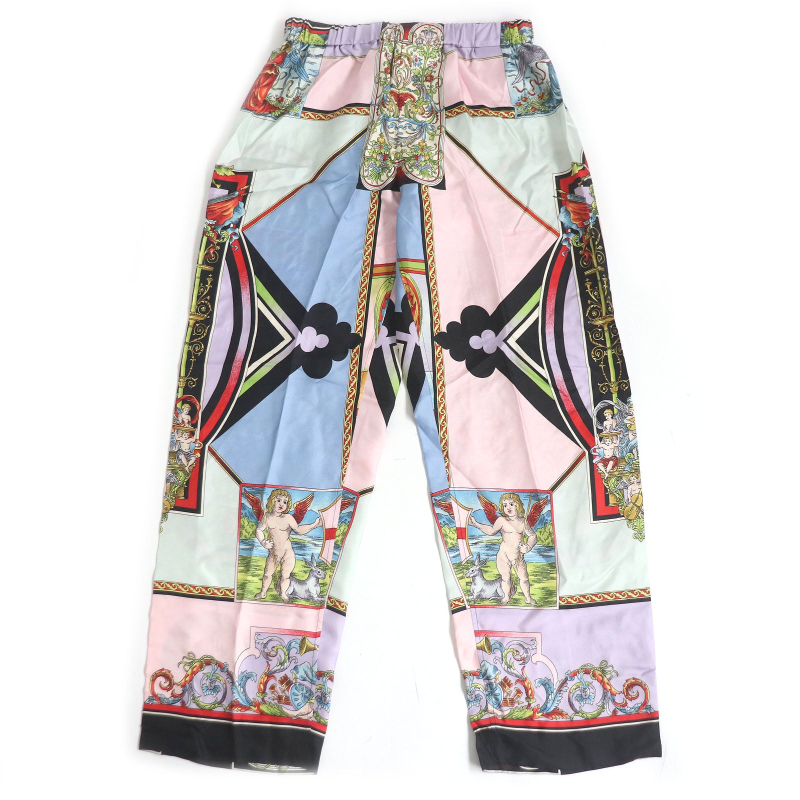 Versace Silk Angel Pajama Pants Multicolor