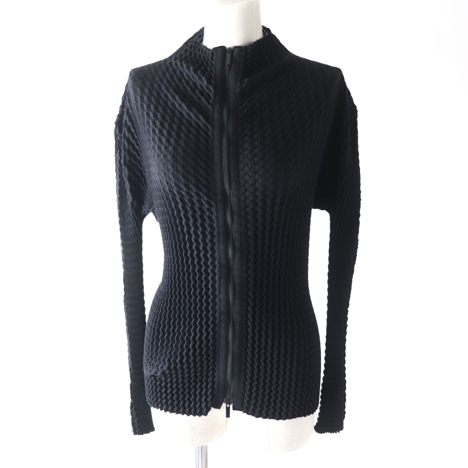 Issey Miyake Waffle Knit Jacket Black