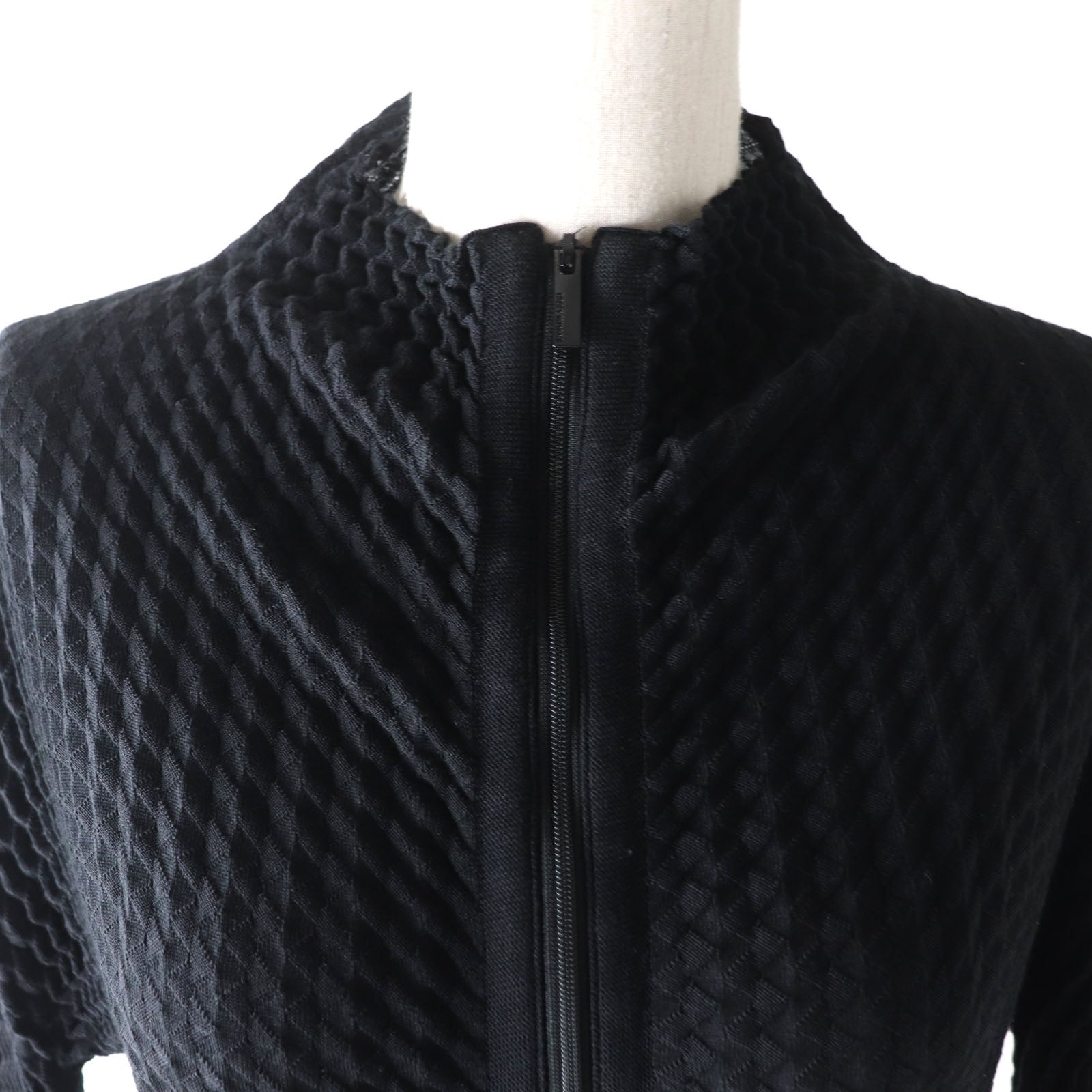 Issey Miyake Waffle Knit Jacket Black