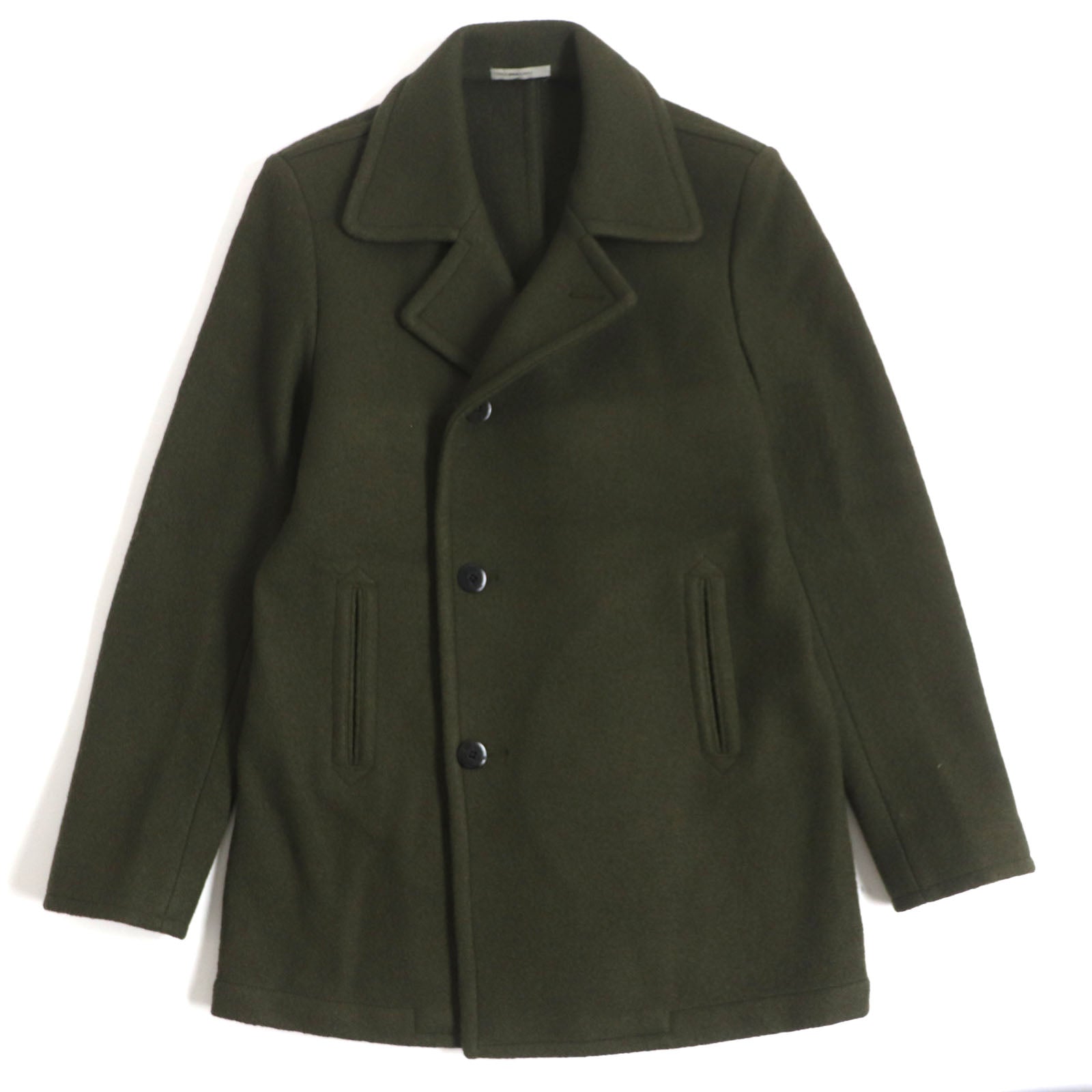 BOGLIOLI Wool Pea Coat Khaki 48 Italy