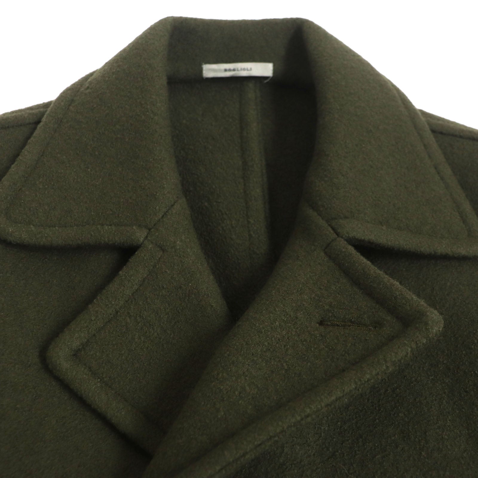 BOGLIOLI Wool Pea Coat Khaki 48 Italy