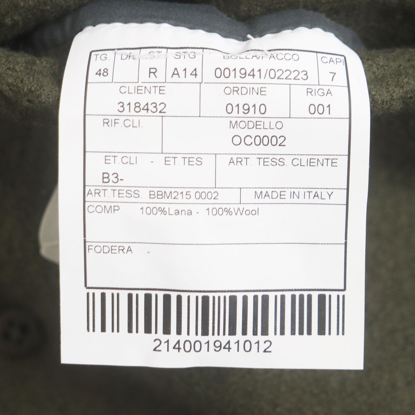 BOGLIOLI Wool Pea Coat Khaki 48 Italy