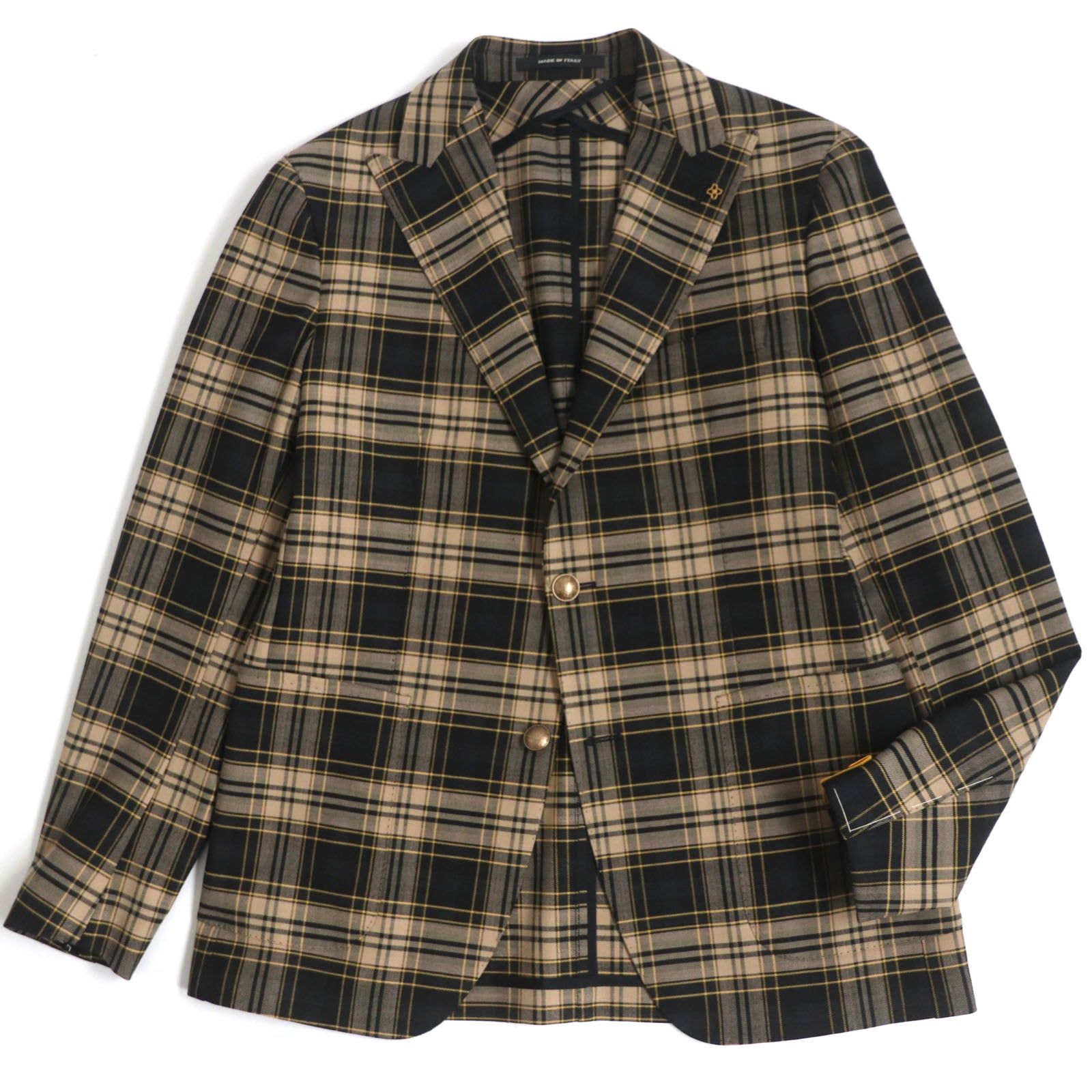 TAGLIATORE Madras Check Tailored Jacket Beige/Black