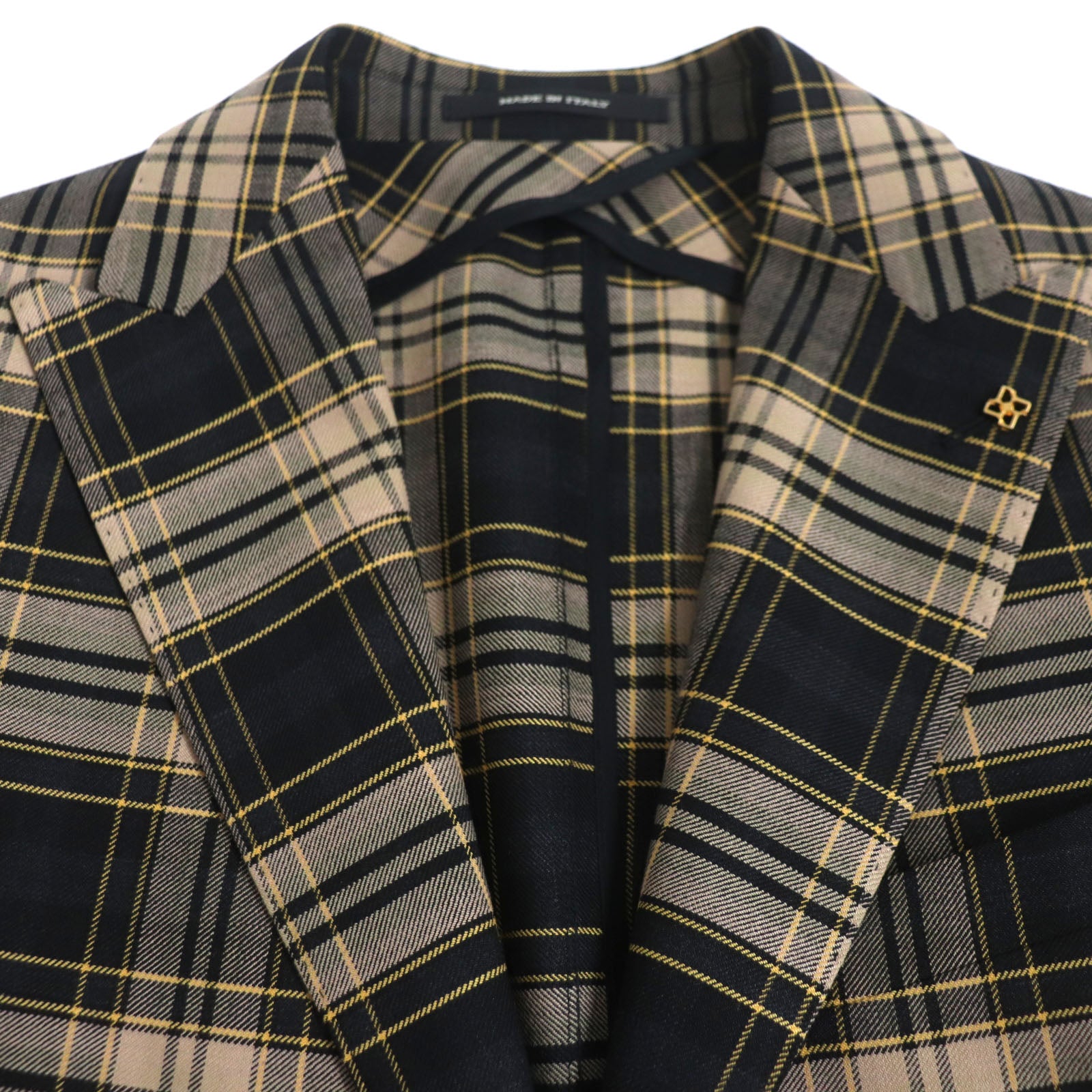 TAGLIATORE Madras Check Tailored Jacket Beige/Black