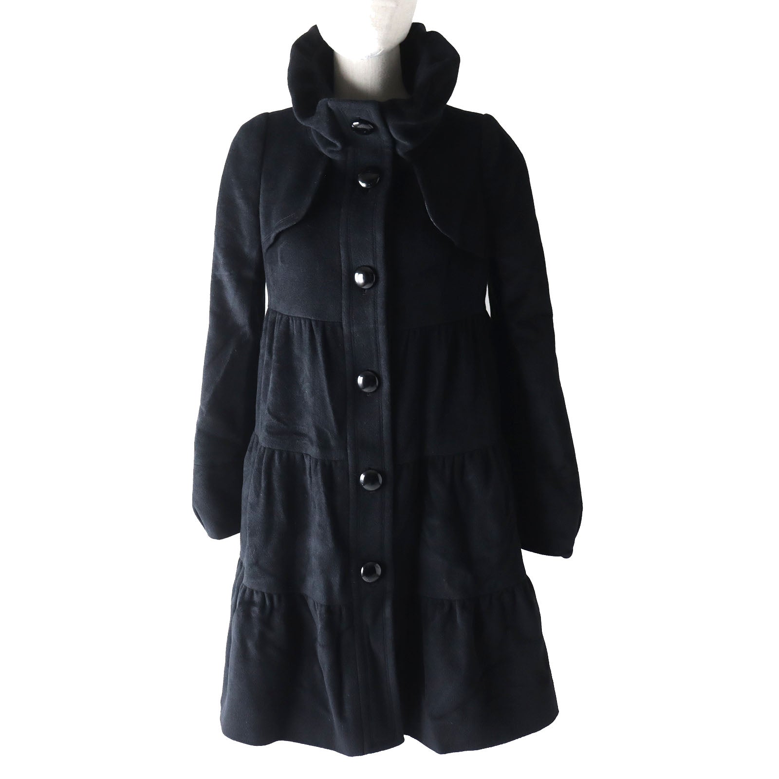 Burberry Wool Rayon Angora Checkered Coat Women