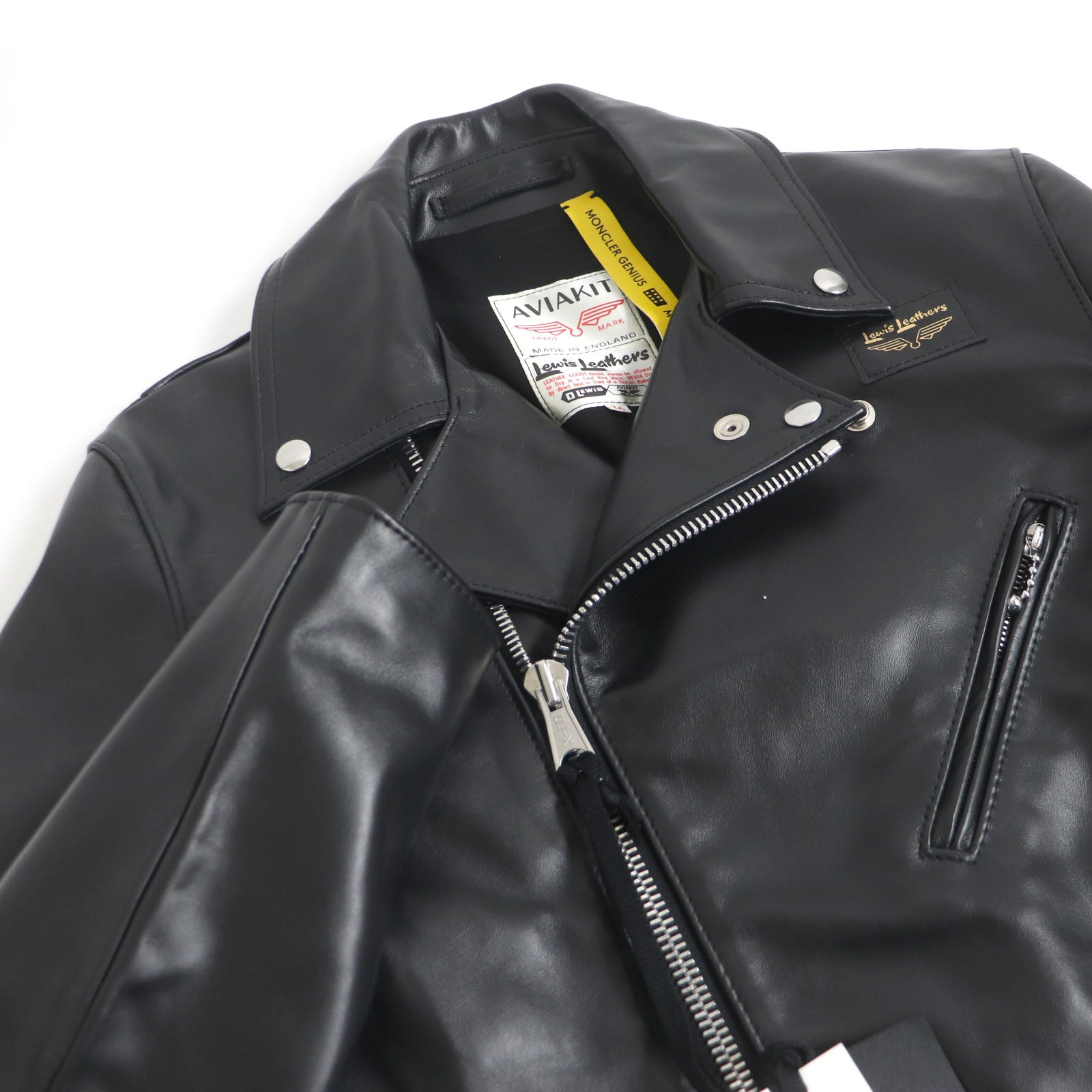 Moncler Dwayne Cyclone Leather Jacket Black 36