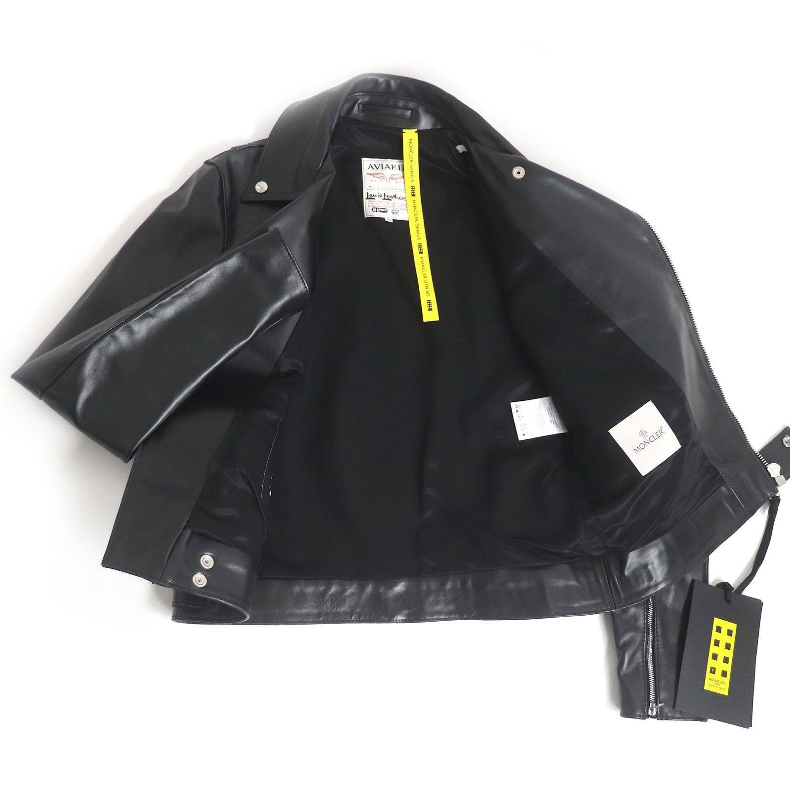 Moncler Dwayne Cyclone Leather Jacket Black 36